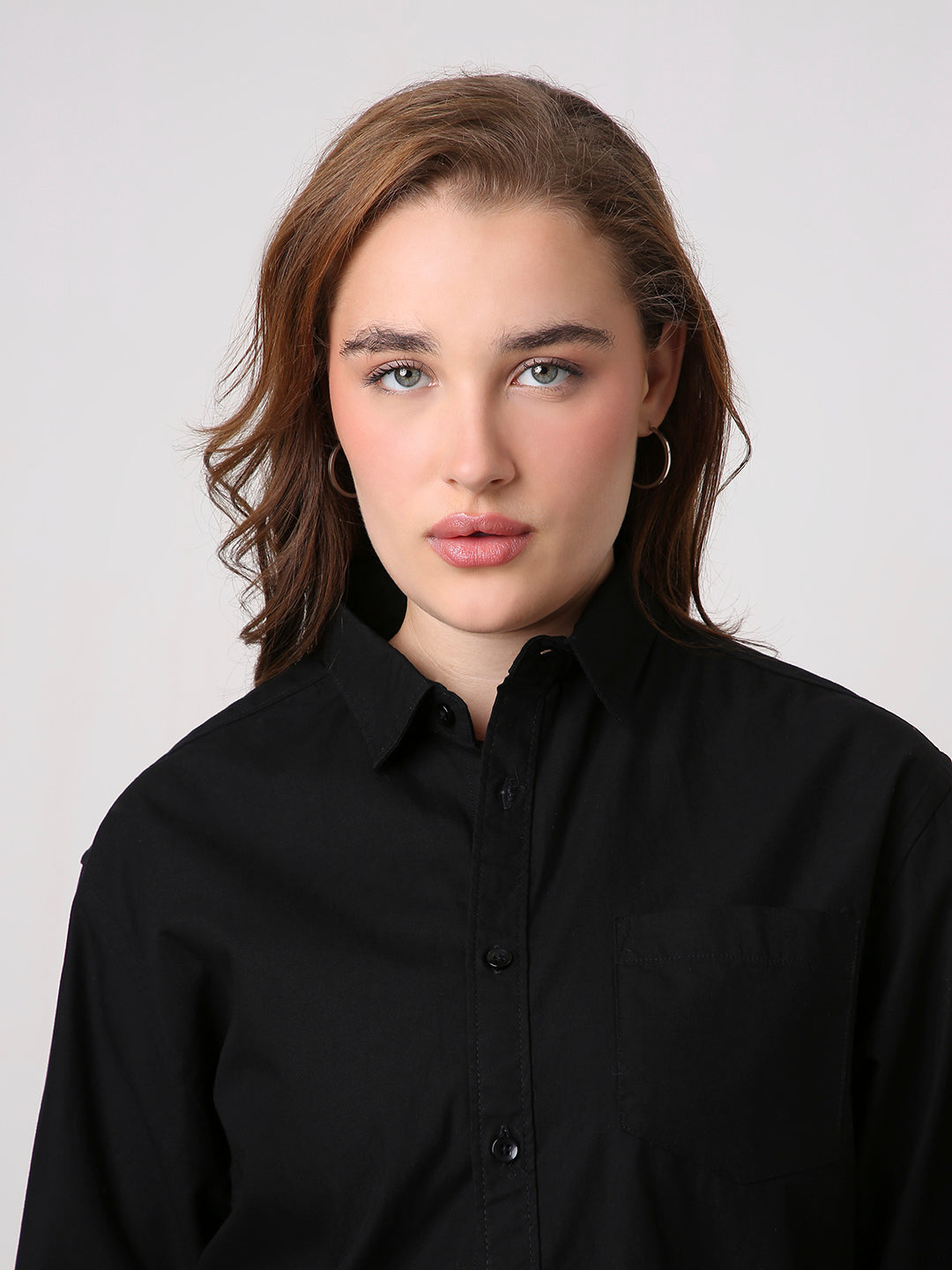 Black Twill Oversized Shirt