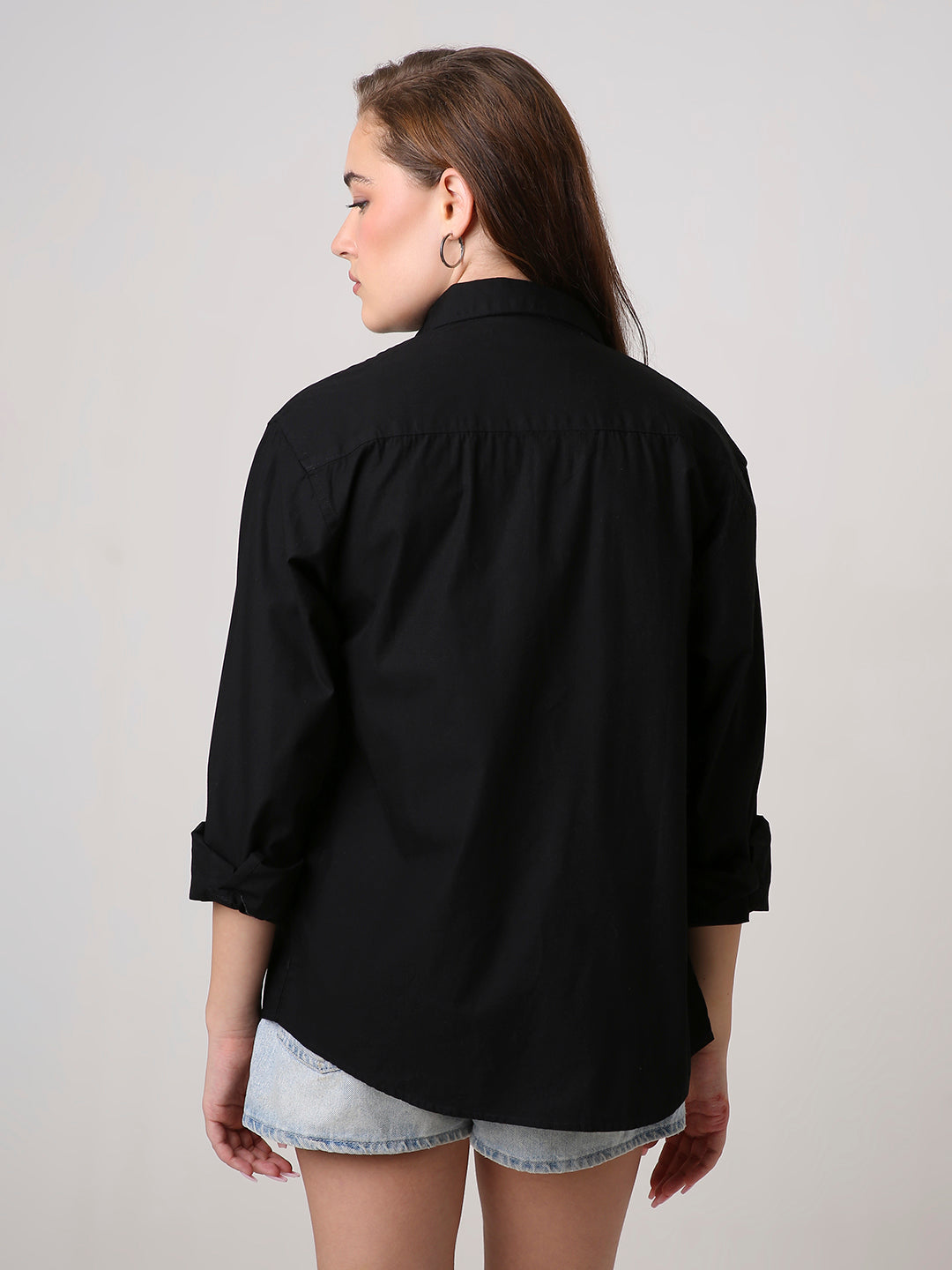 Black Twill Oversized Shirt