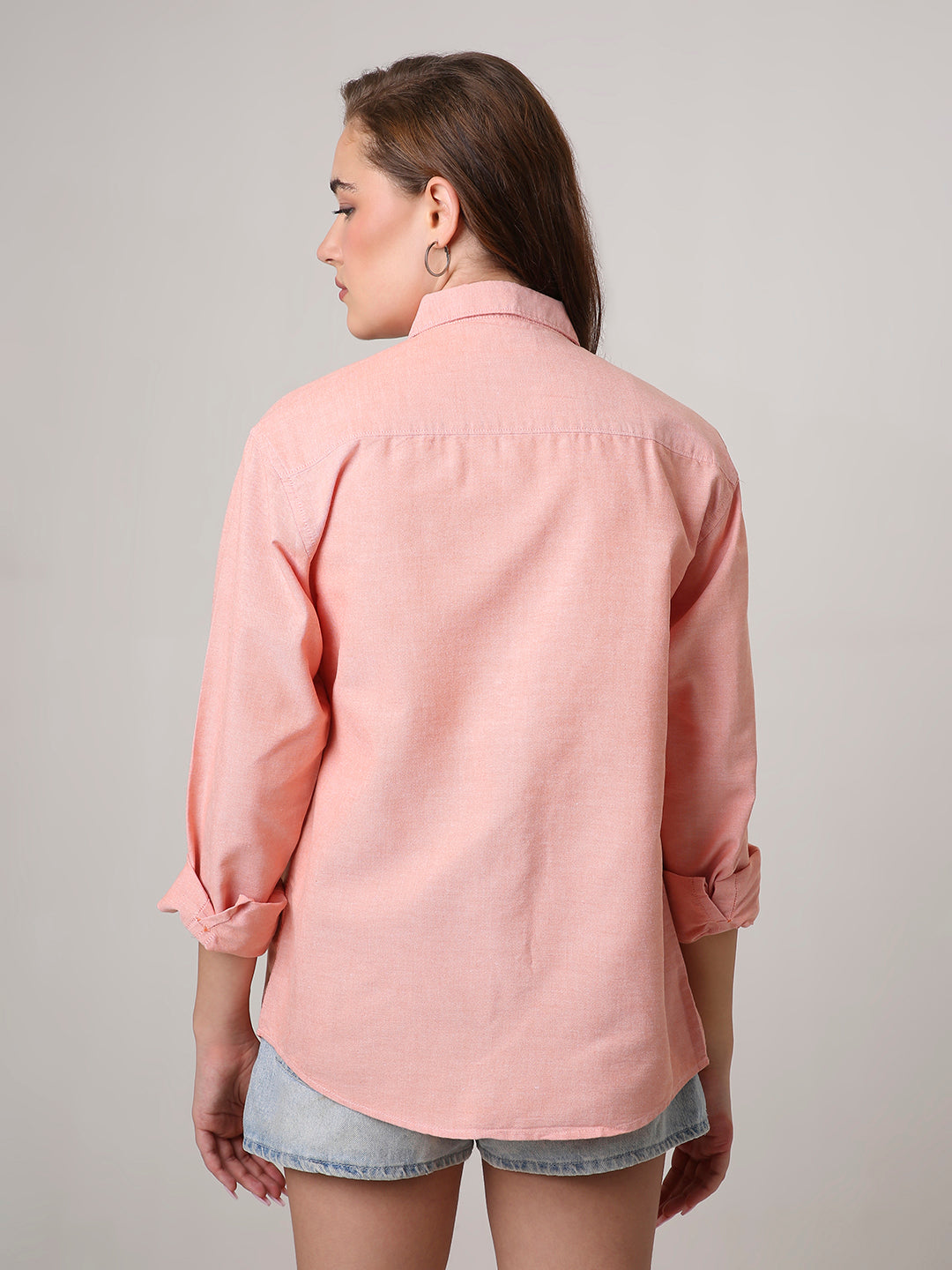 Peach Classic oxford Oversized Shirt