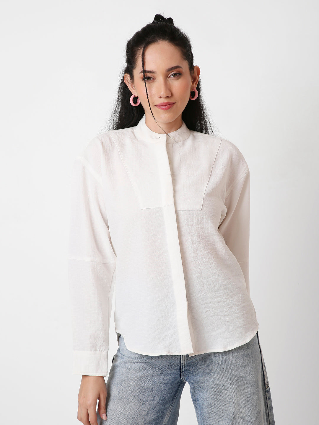 CLASSIC MANDARIN COLLAR LONG SLEEVES SHIRT