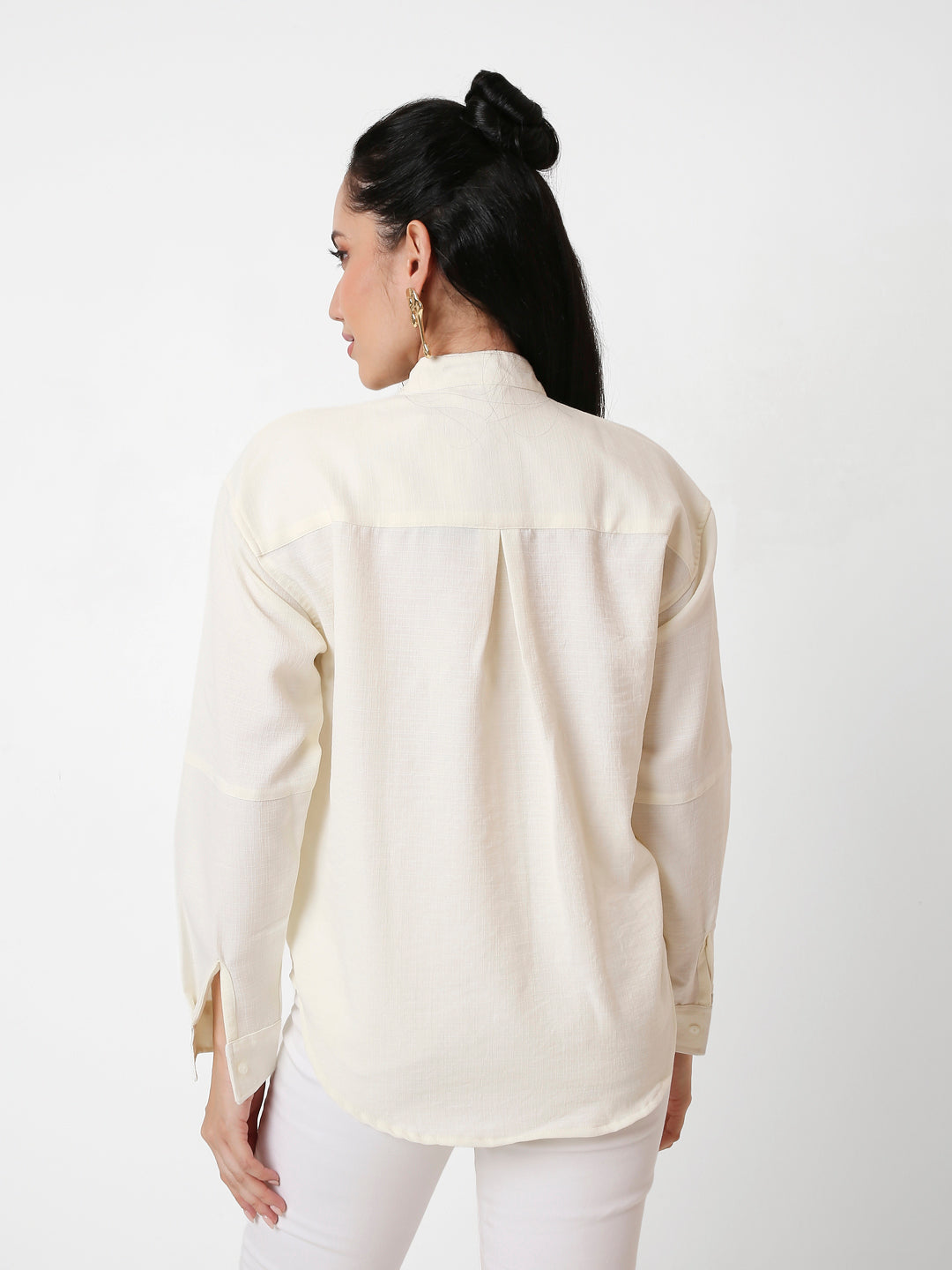 CLASSIC MANDARIN COLLAR LONG SLEEVES SHIRT