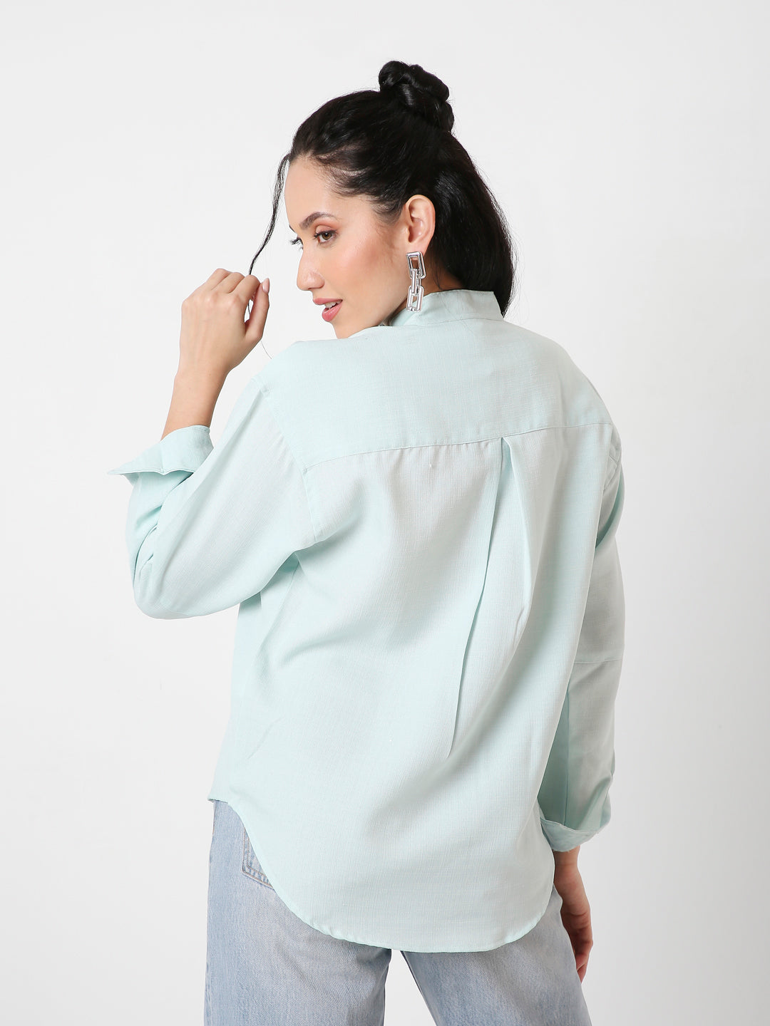 CLASSIC MANDARIN COLLAR LONG SLEEVES SHIRT