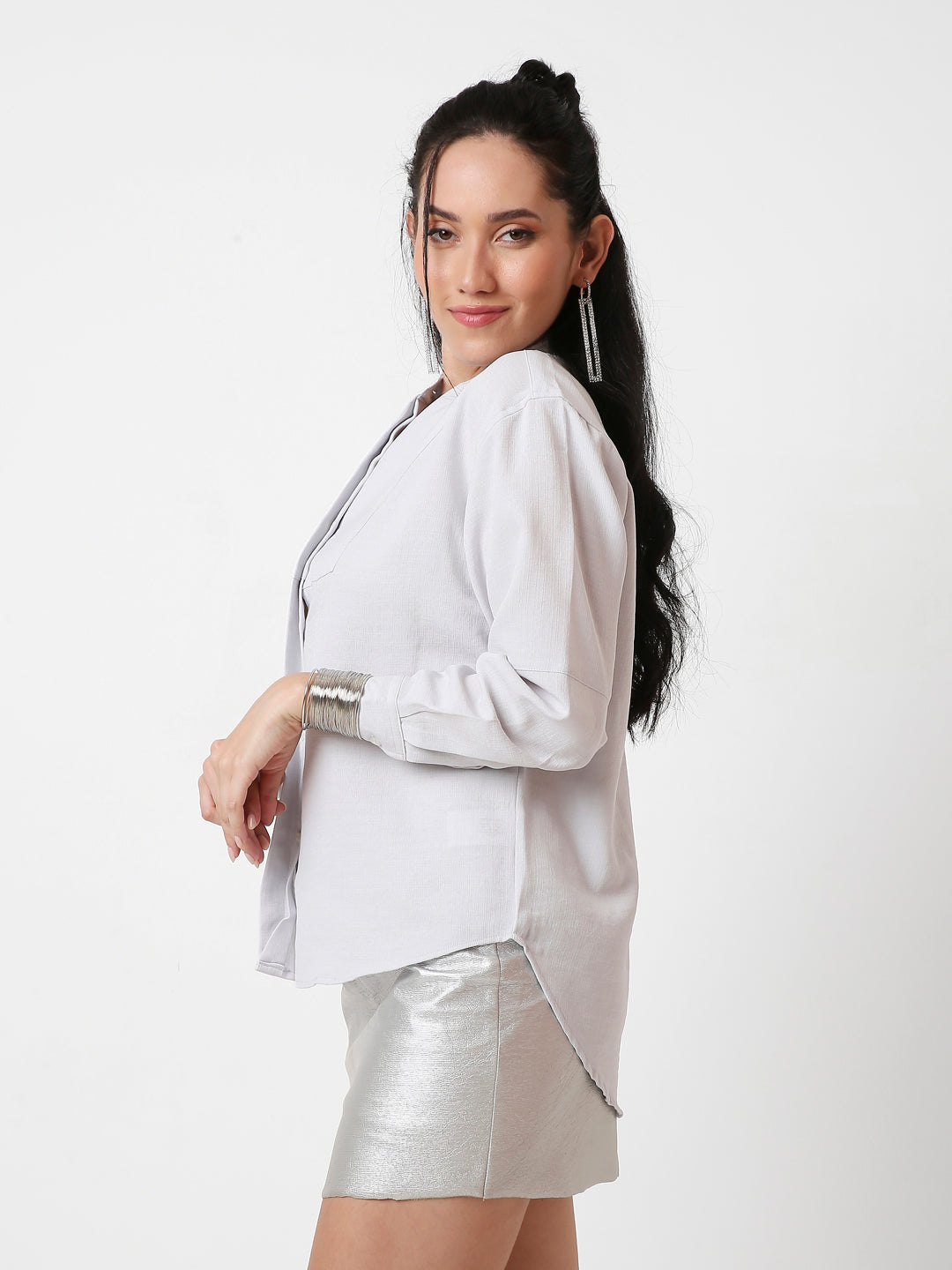 CLASSIC MANDARIN COLLAR LONG SLEEVES SHIRT