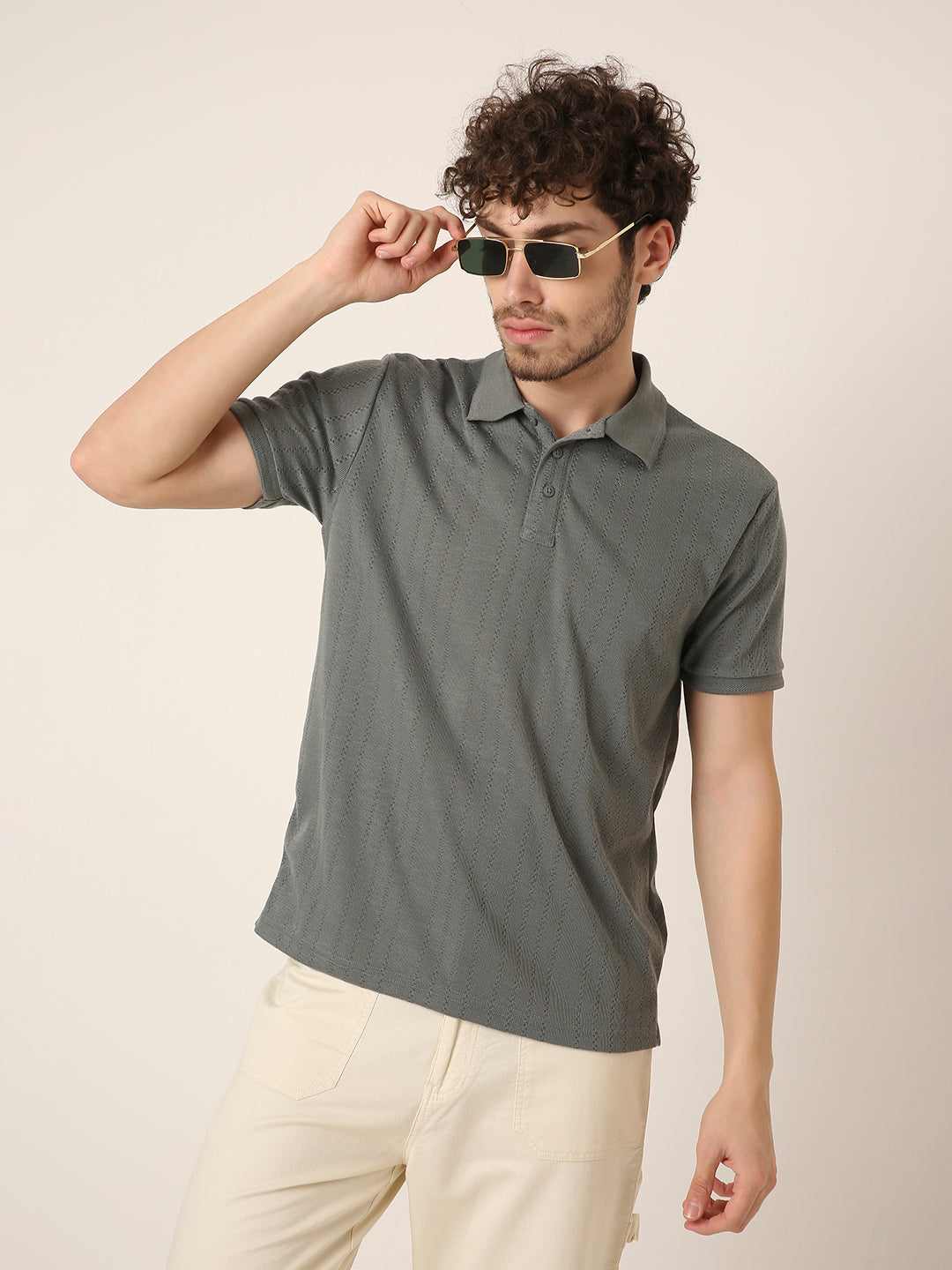OLIVE Jacquard Classic Polo t-shirt
