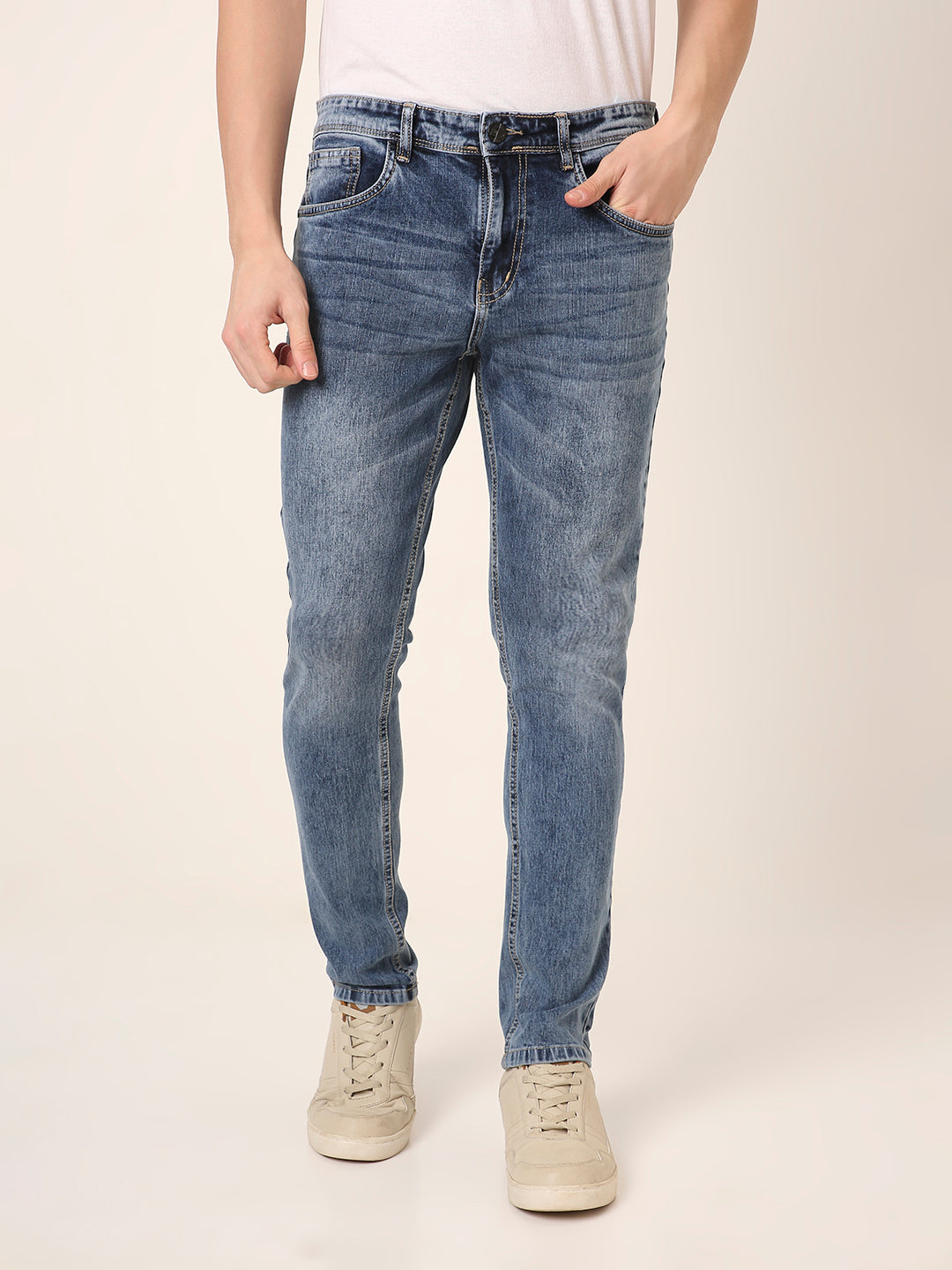 Light-Blue Slim Fit Denim Jeans