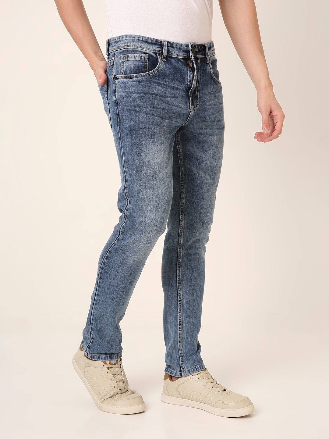 Light-Blue Slim Fit Denim Jeans