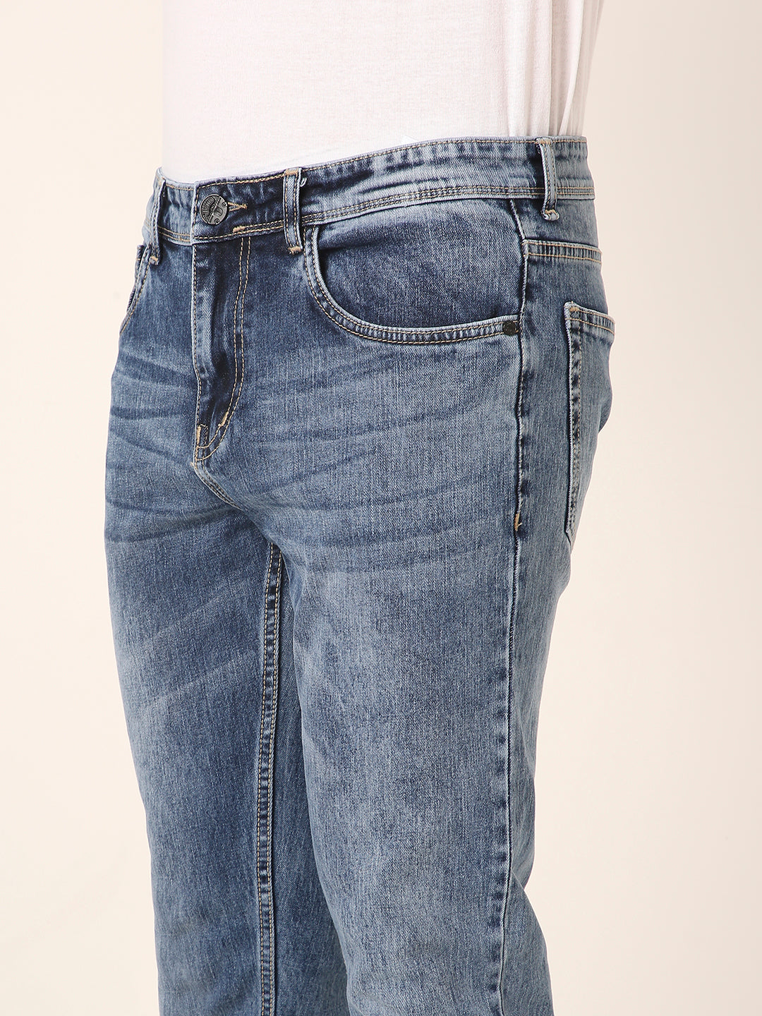 Light-Blue Slim Fit Denim Jeans