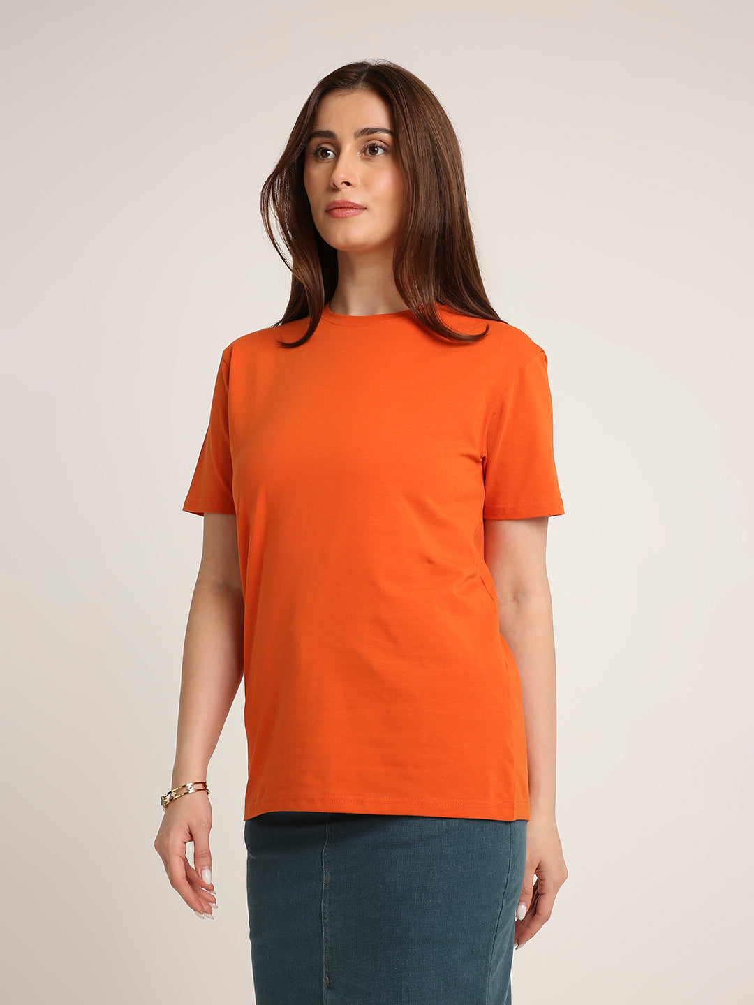REGULAR FIT T-SHIRT: ORANGE