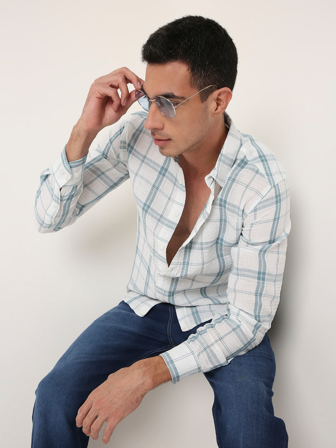 TEAL Casual CHECKS Shirt