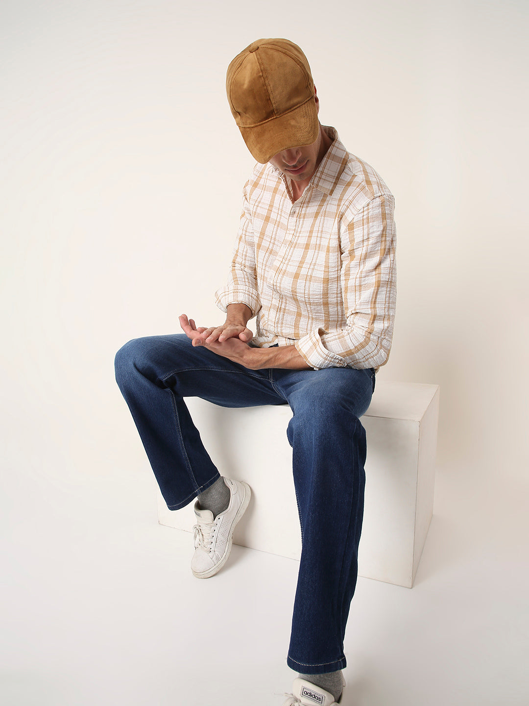 Mustard Checkered Casual Shirt