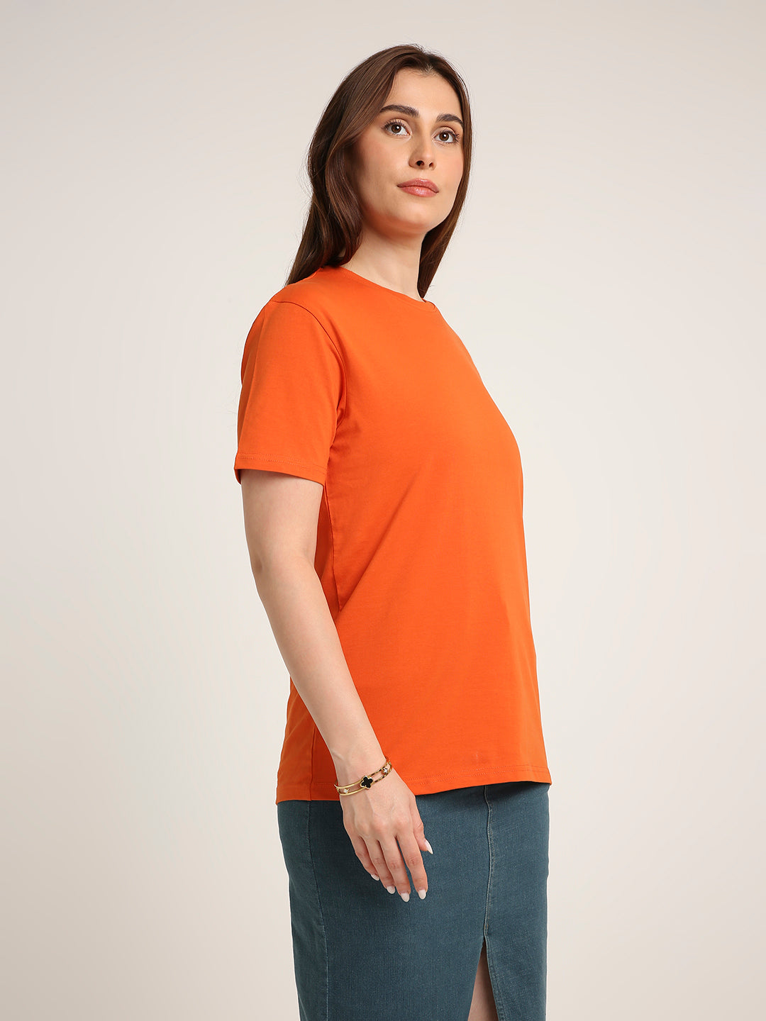 REGULAR FIT T-SHIRT: ORANGE