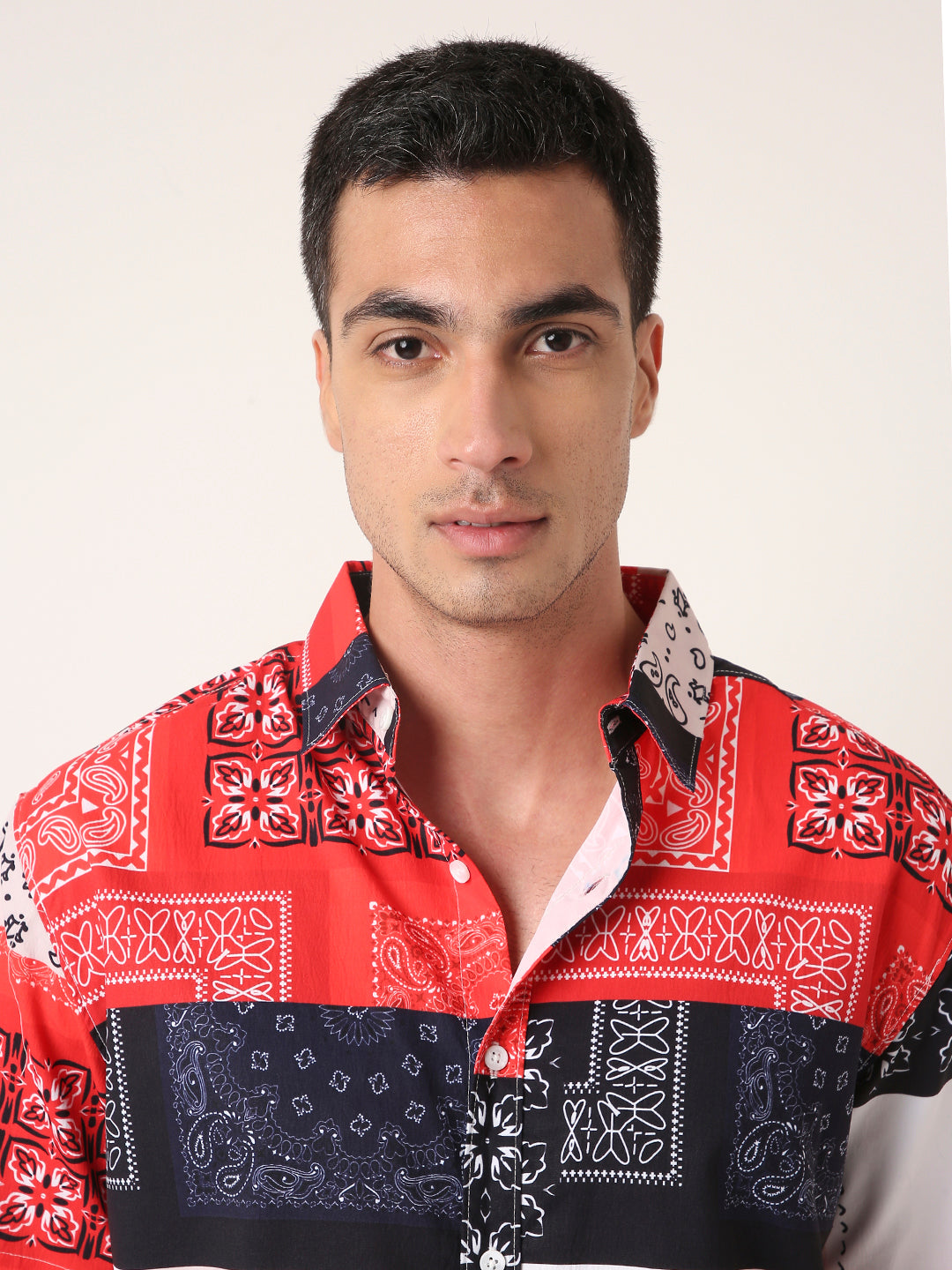 BANDANA Patch Printed Short Sleeve Casual Shirt