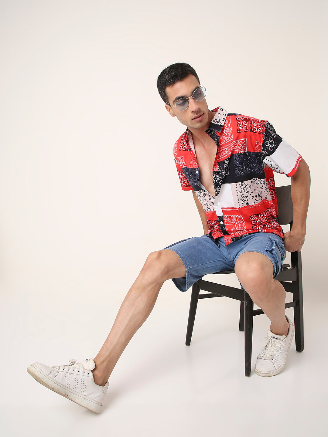 BANDANA Patch Printed Short Sleeve Casual Shirt