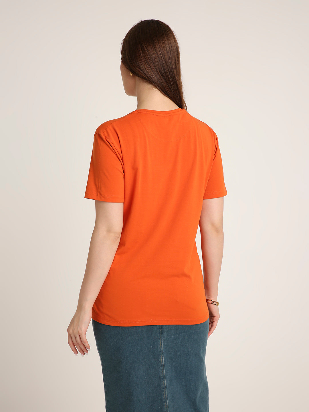 REGULAR FIT T-SHIRT: ORANGE