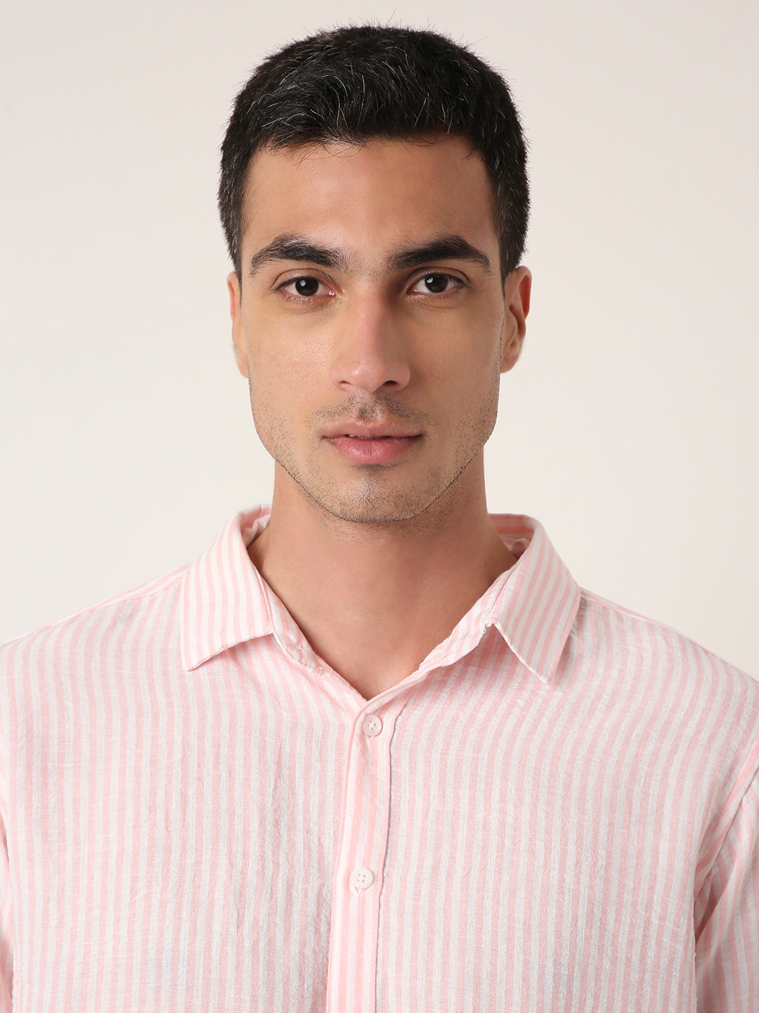 PINK Vertical Striped Casual Shirt