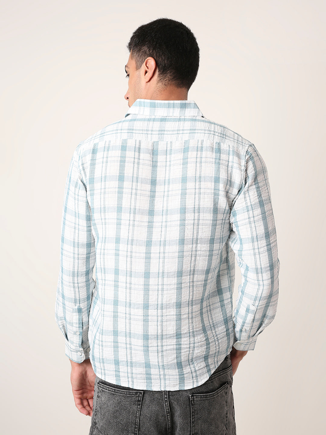 Blue Checkered Casual Shirt