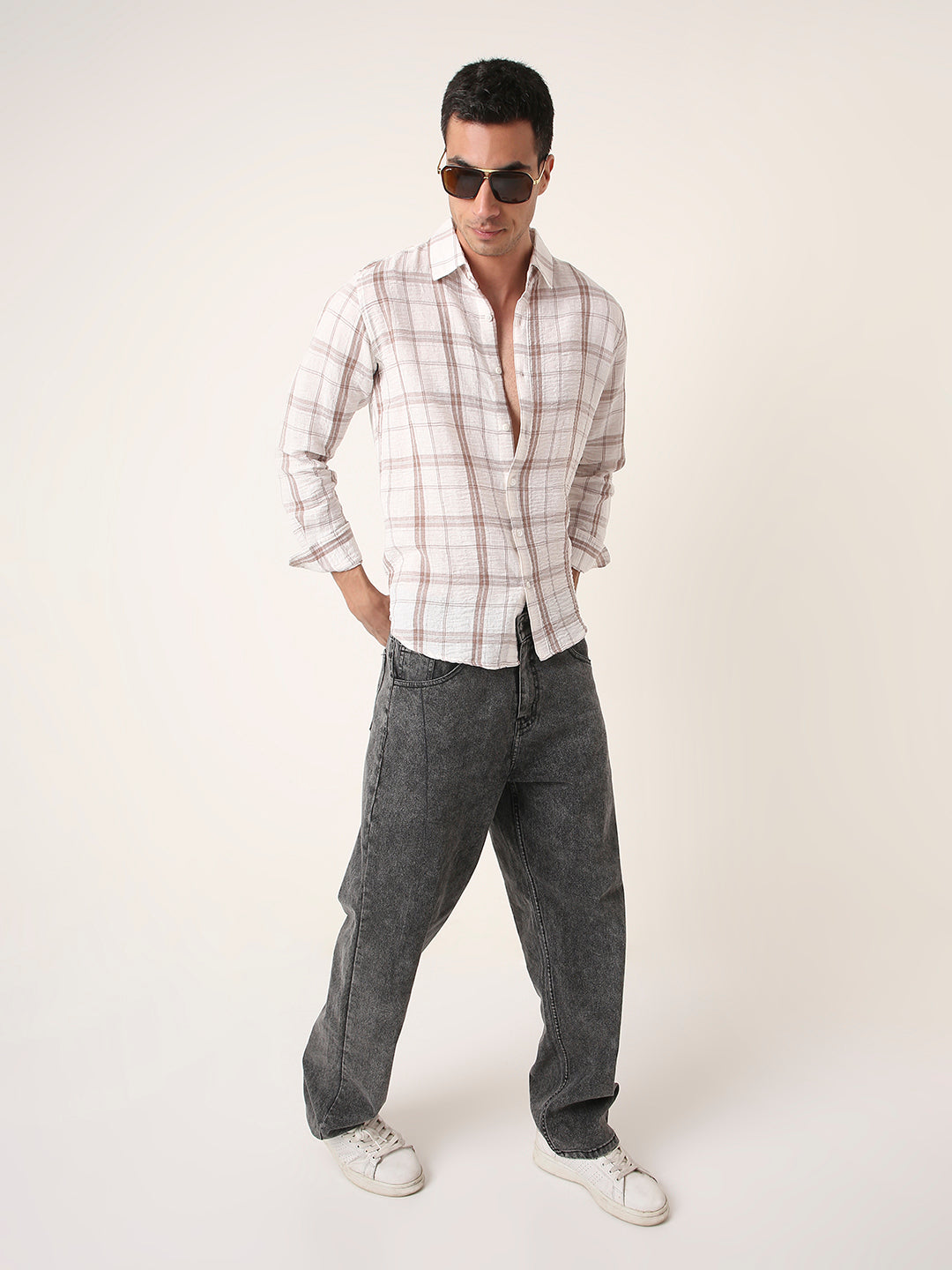 Brown Casual check Shirt