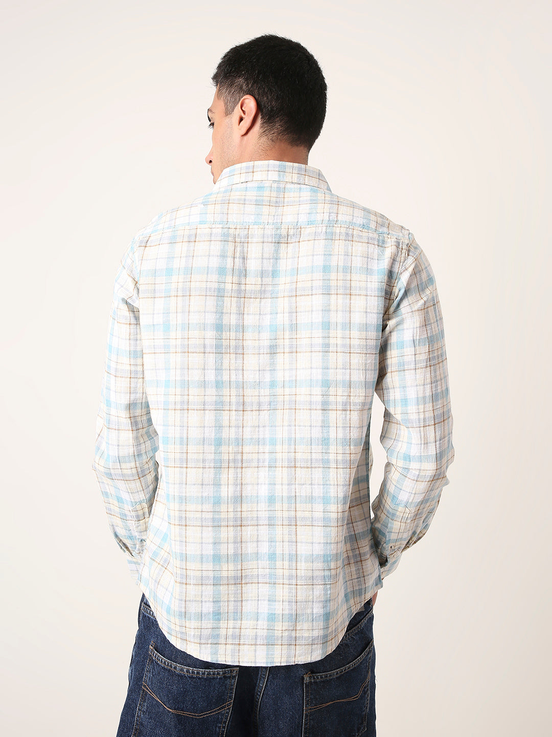FAWN Cotton Checkered Casual Shirt