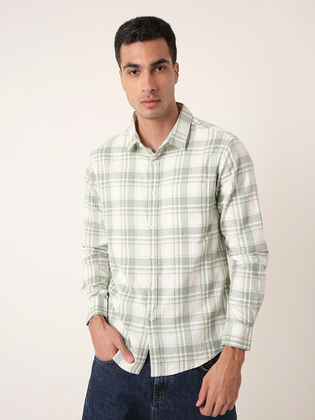 Plaid Cotton Casual Shirt