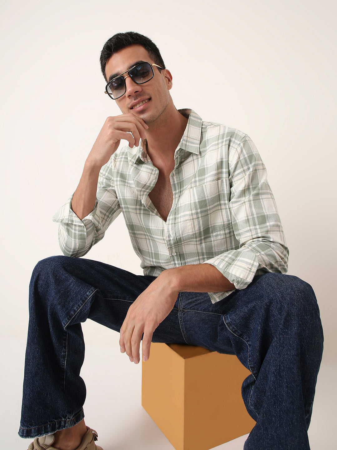 Plaid Cotton Casual Shirt