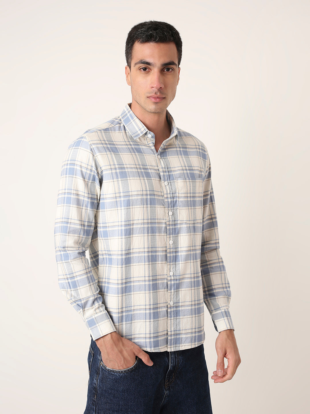 Plaid Cotton Casual Shirt
