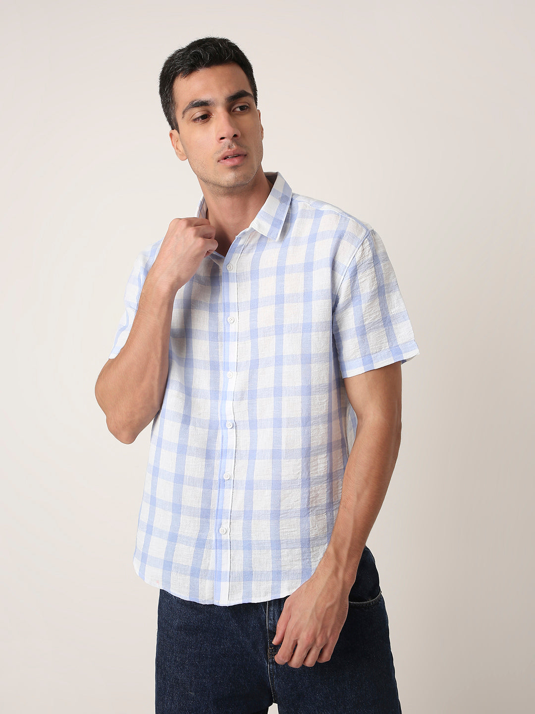 SKY BLUE SHORT SLEEVE Casual Shirt
