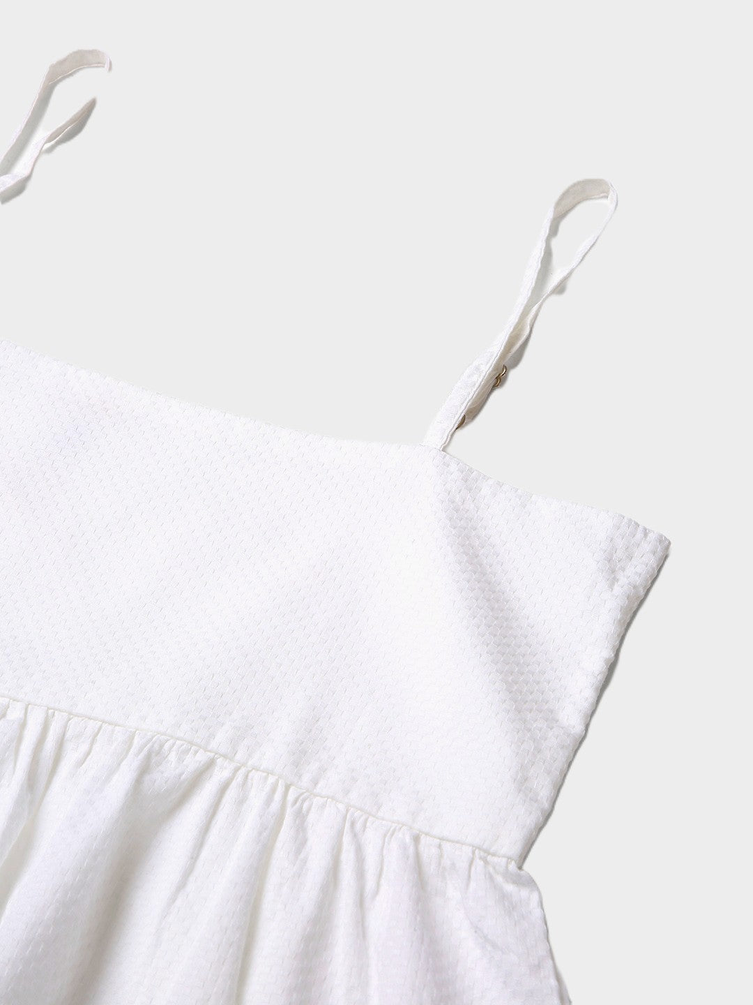 WHITE PLEATED CAMI COTTON TOP