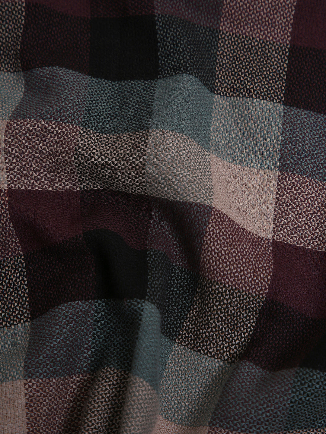 Maroon Checked Cotton Relaxed Fit Casual Shirt
