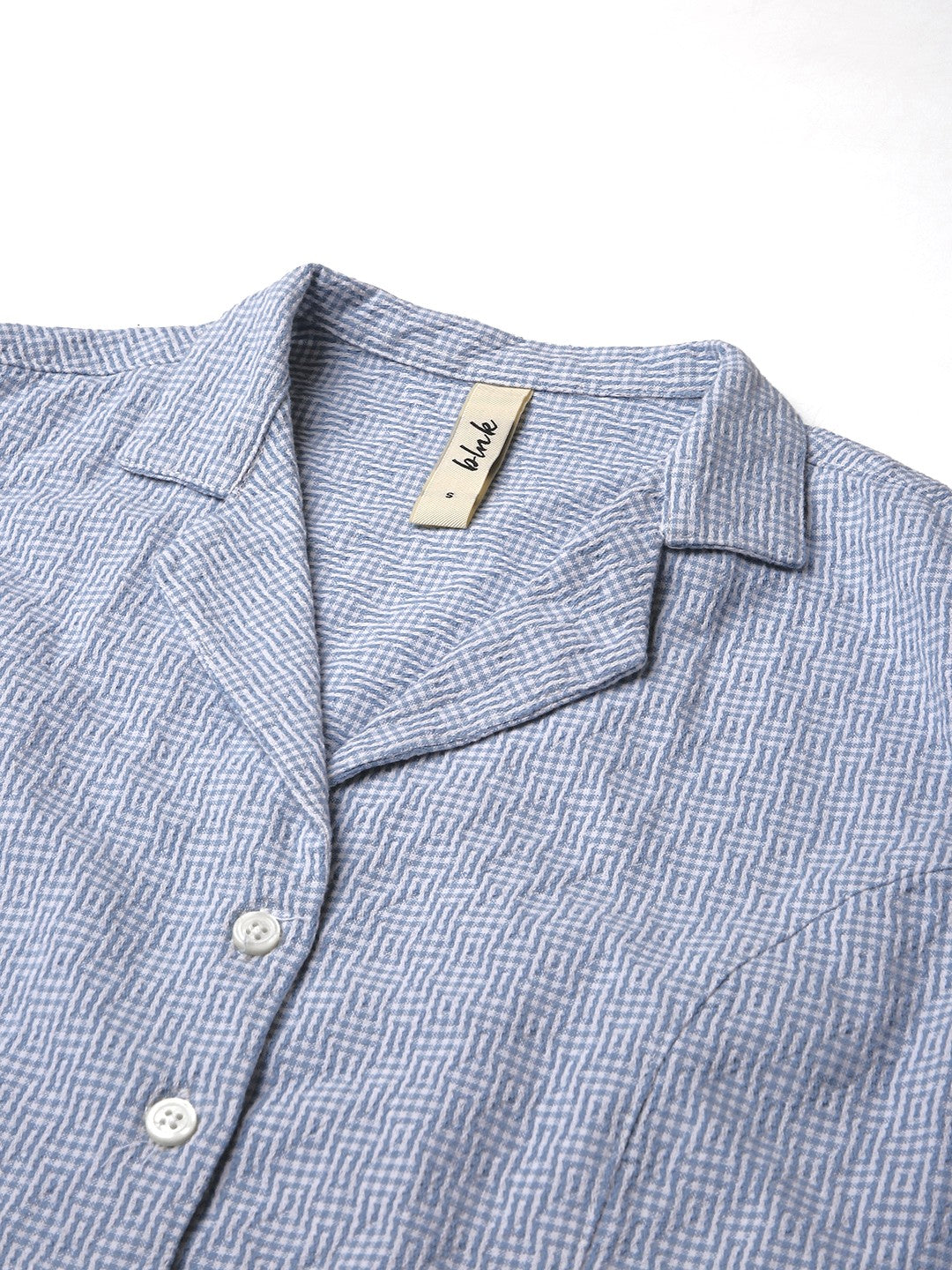 BLUE CROP-TOP AND HIGH-WAISTED SHORTS CO-ORD SET