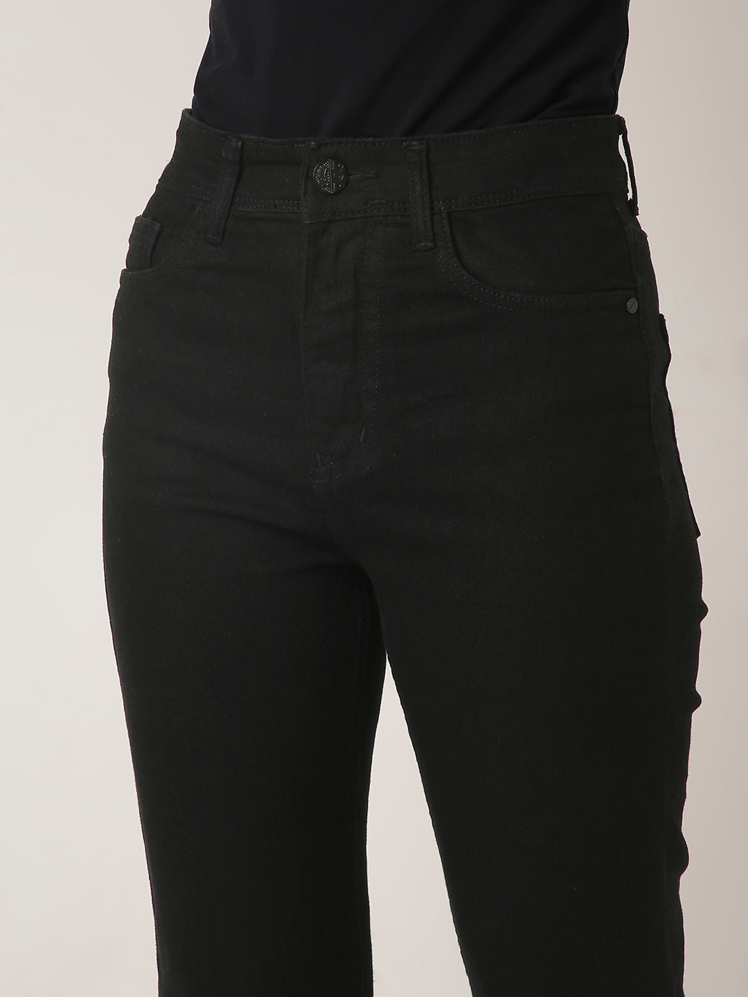 Black High-Waist Slim-Fit Jeans