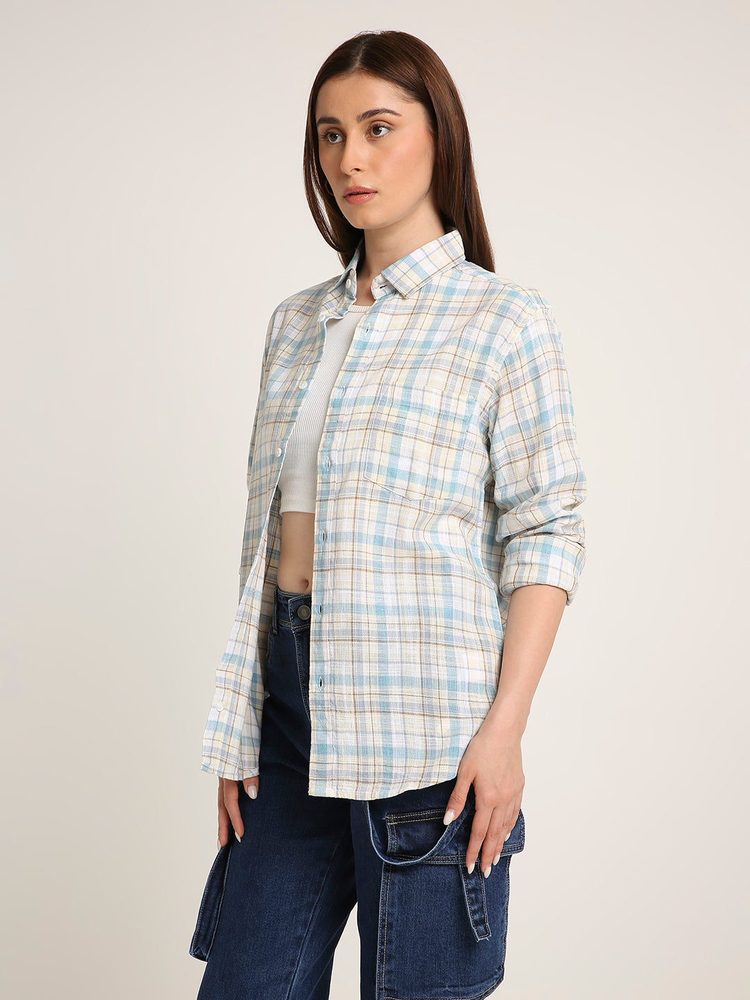 Fawn Checked Classic Full Sleeve Shirt