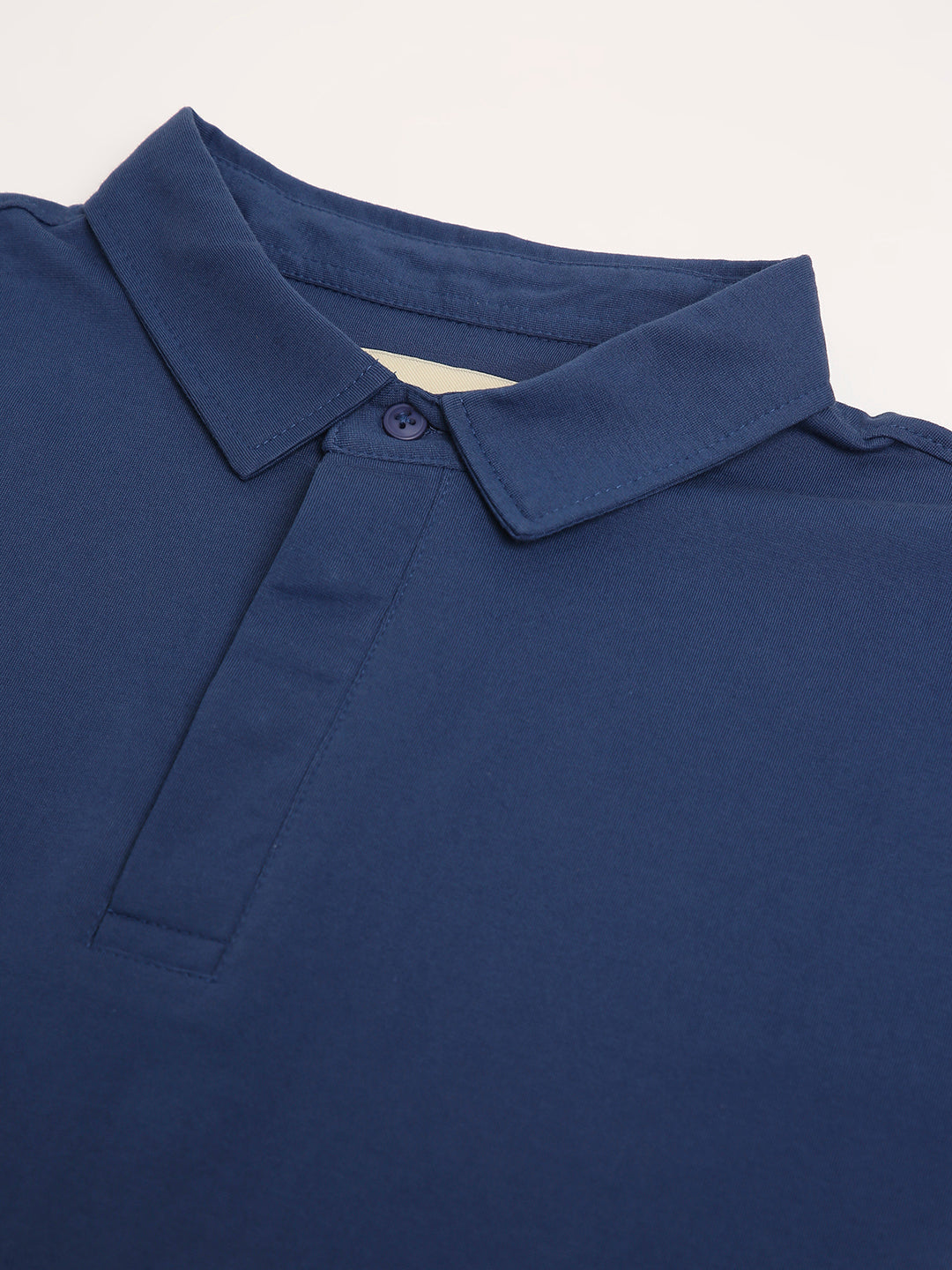 Solid Denim Blue Polo T-Shirt