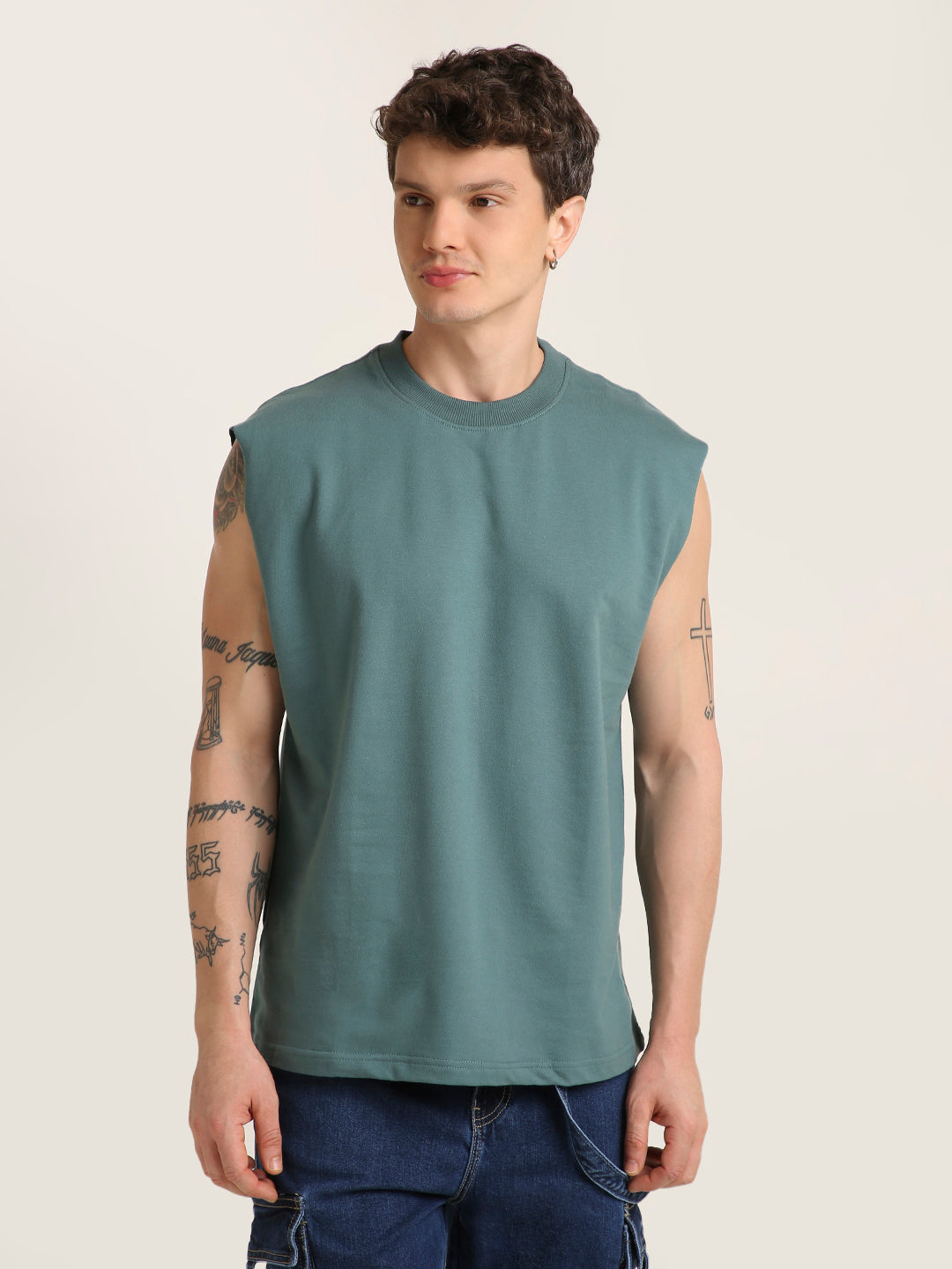 Oversize Sleeveless Tshirt: Sapphire Blue