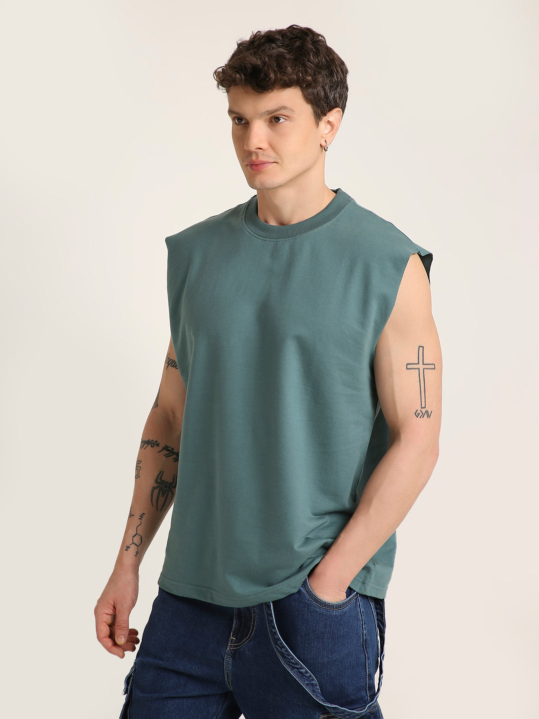 Oversize Sleeveless Tshirt: Sapphire Blue