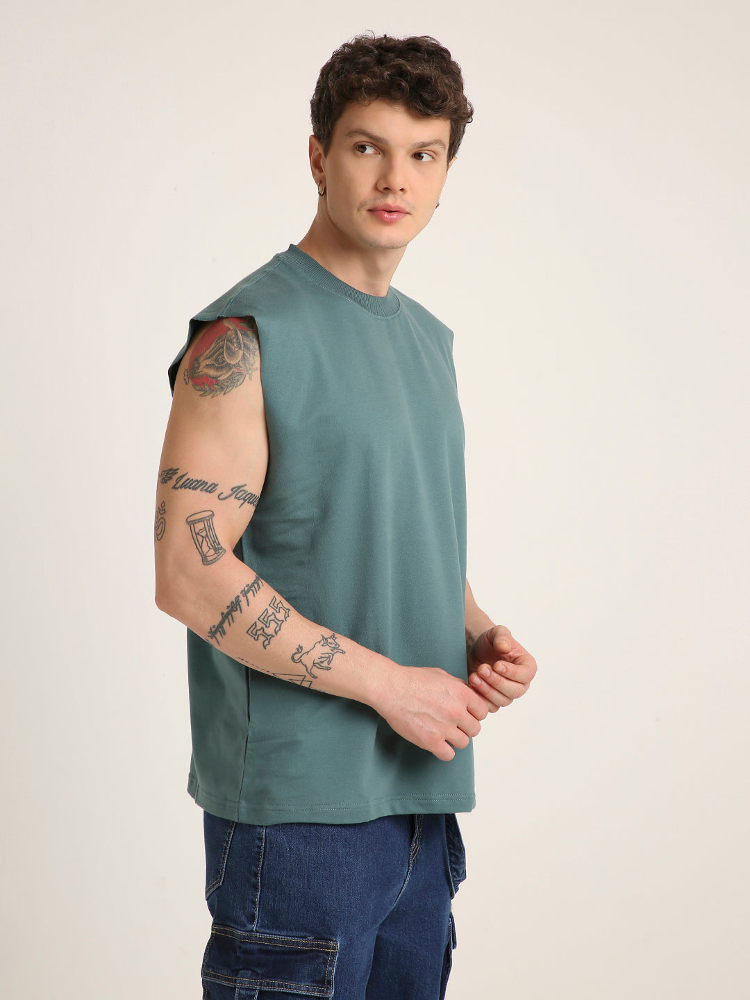 Oversize Sleeveless Tshirt: Sapphire Blue