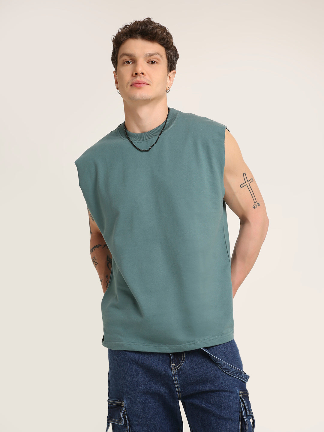 Oversize Sleeveless Tshirt: Sapphire Blue