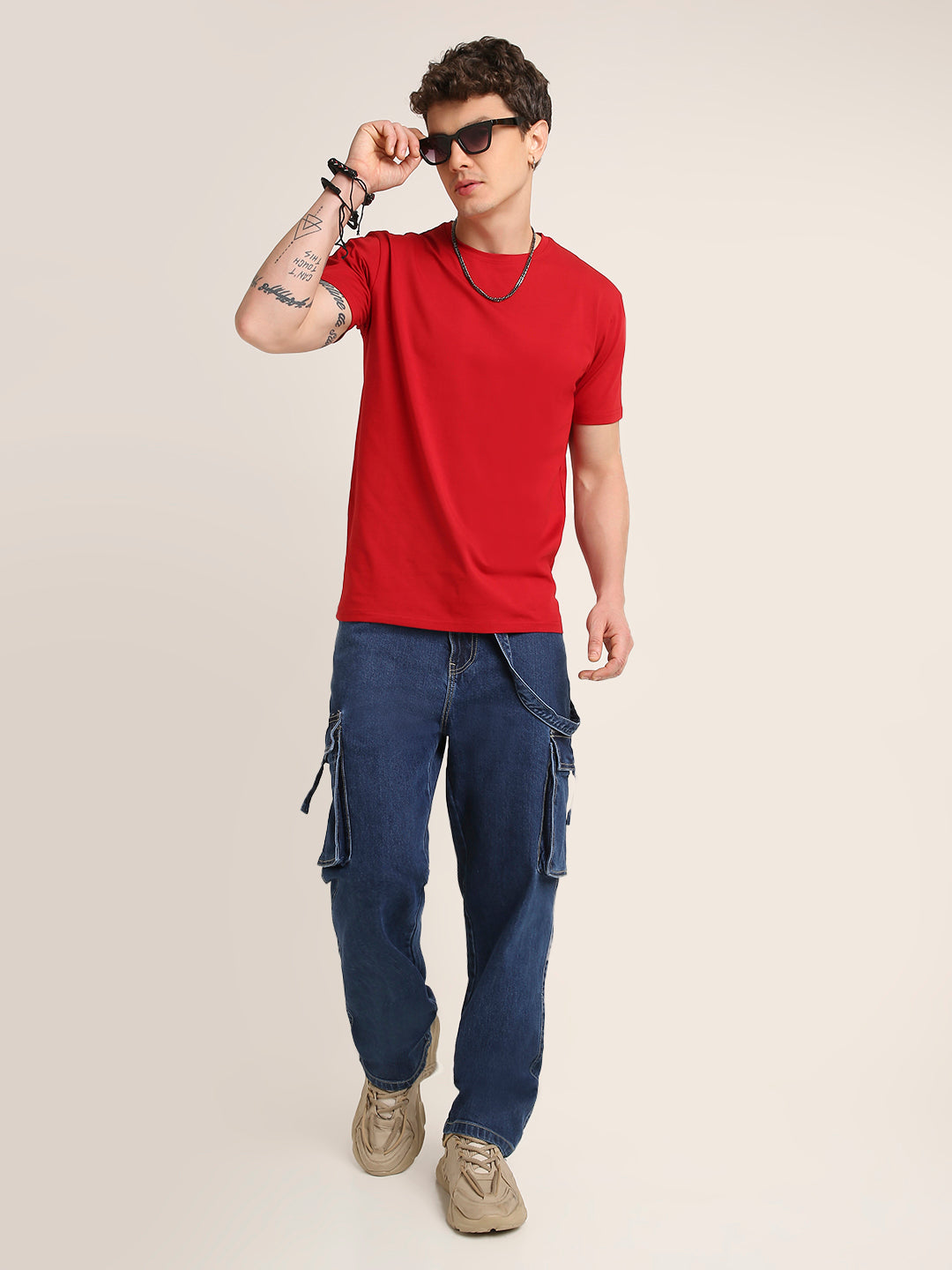 REGULAR FIT T-SHIRT: RED