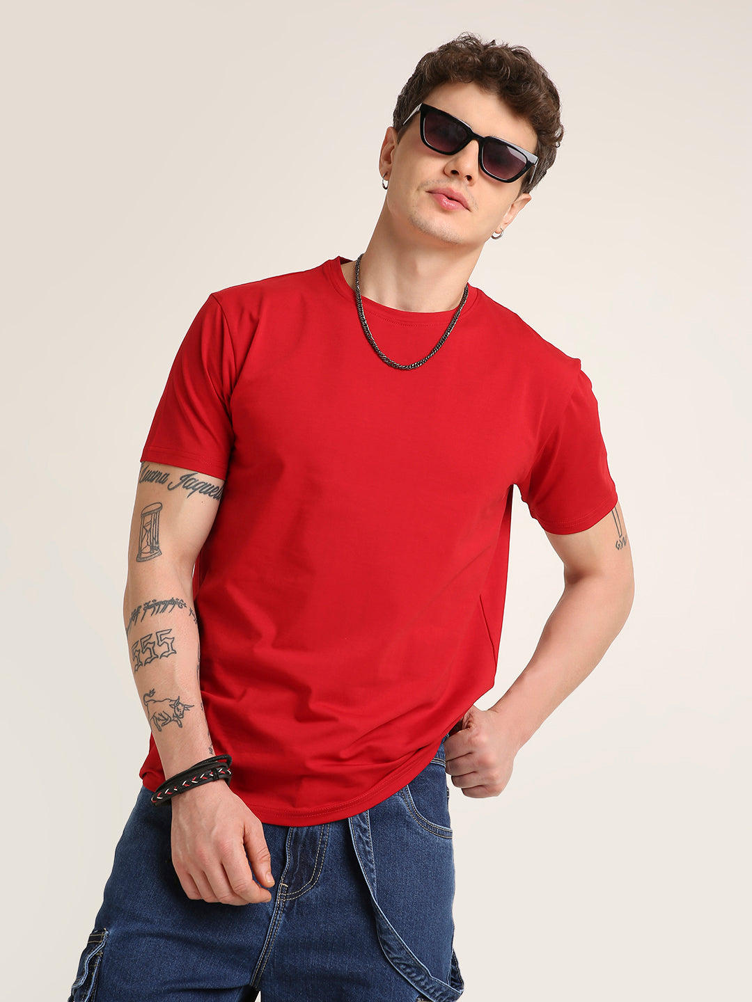 REGULAR FIT T-SHIRT: RED