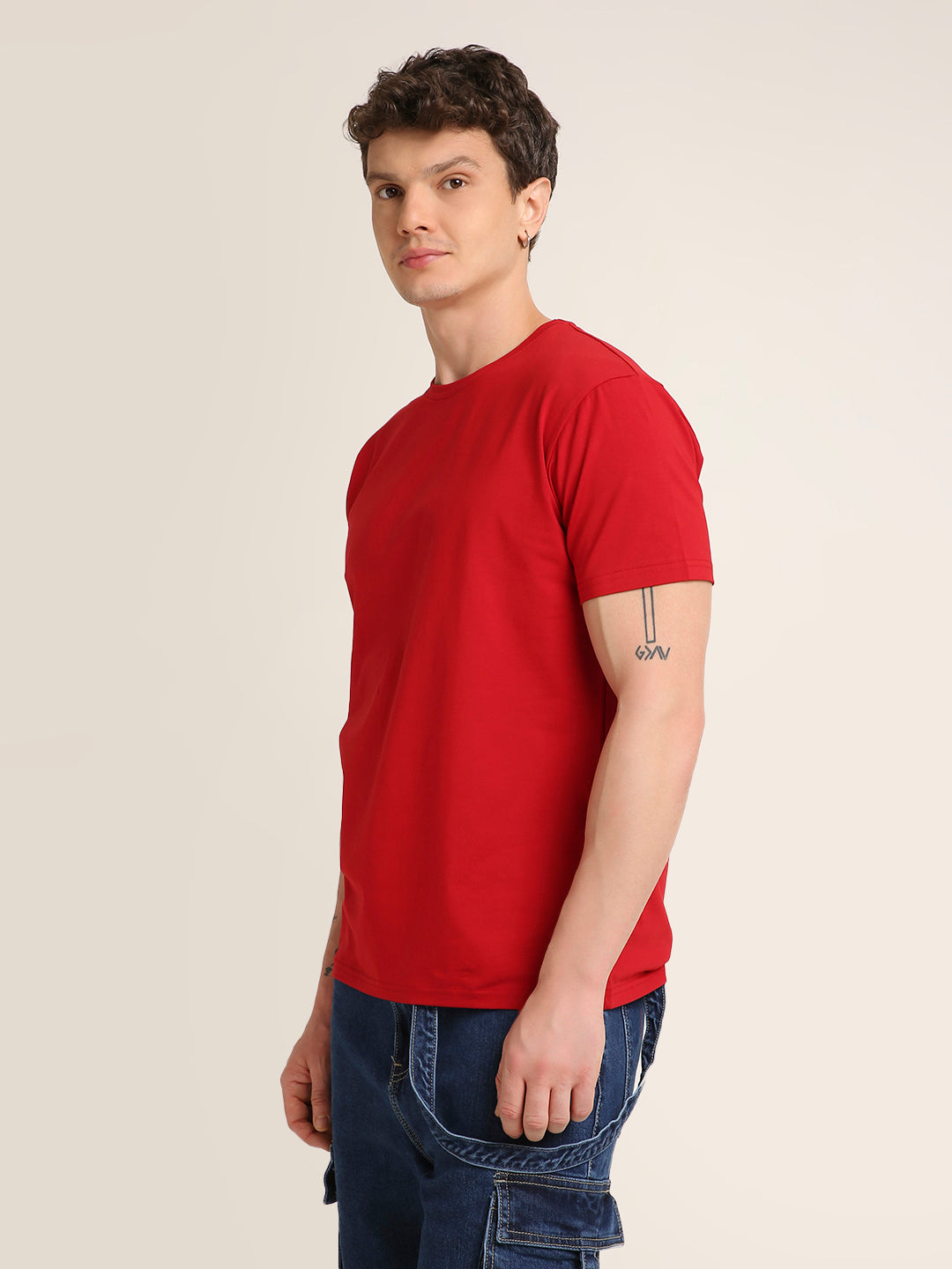 REGULAR FIT T-SHIRT: RED