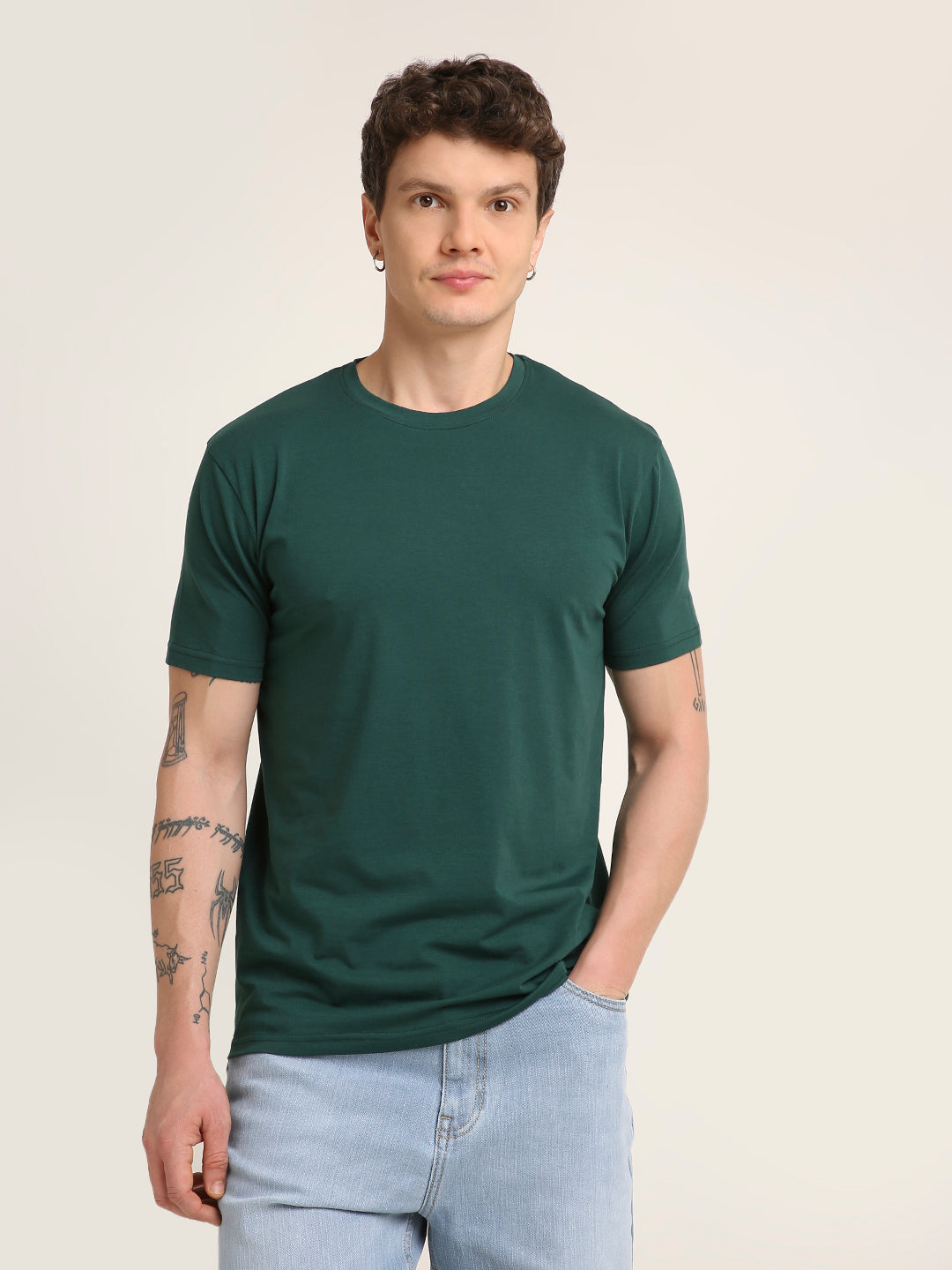 REGULAR FIT T-SHIRT: GREEN