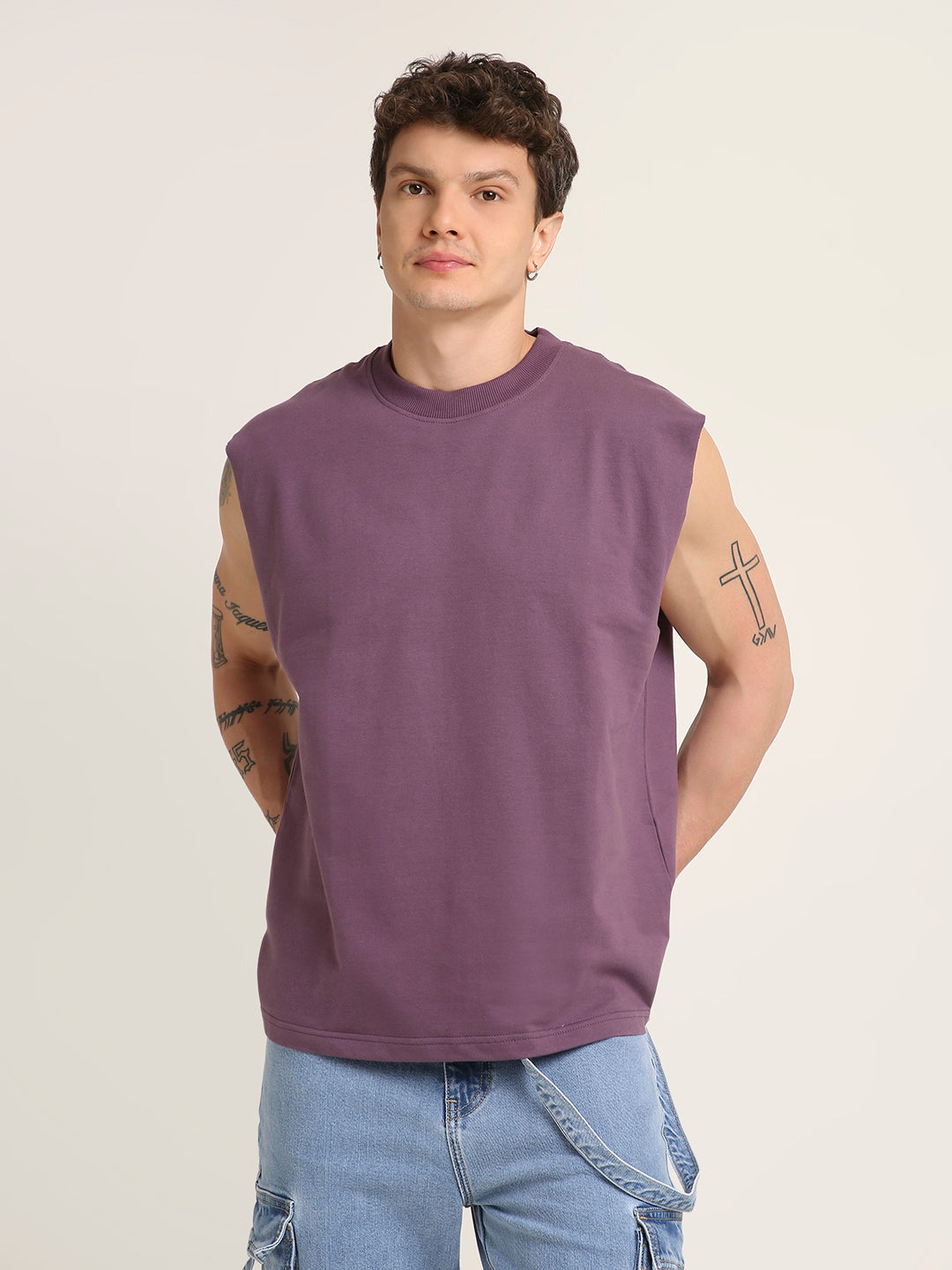 Oversize Sleeveless Tshirt: Grape