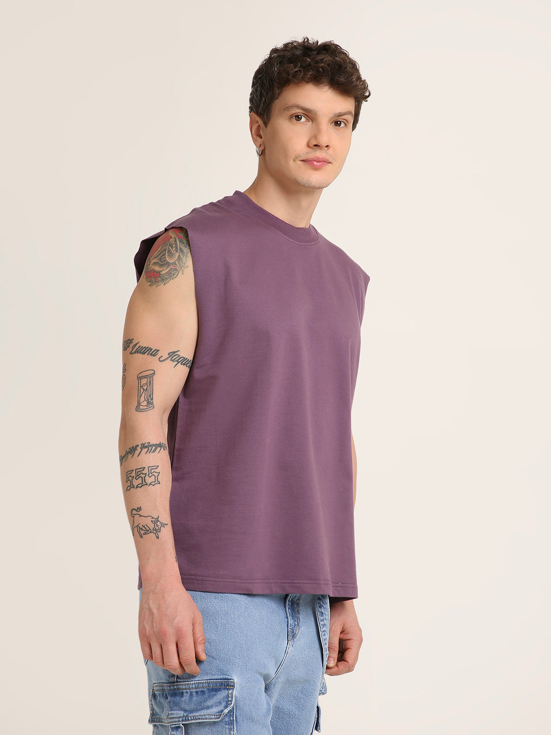 Oversize Sleeveless Tshirt: Grape