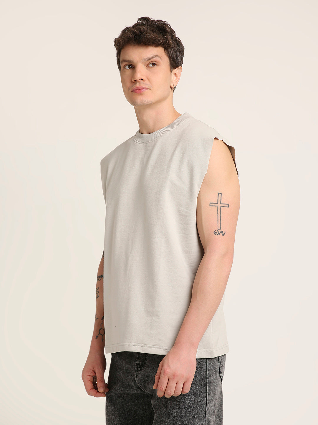 Oversize Sleeveless Tshirt: Skipping Stone