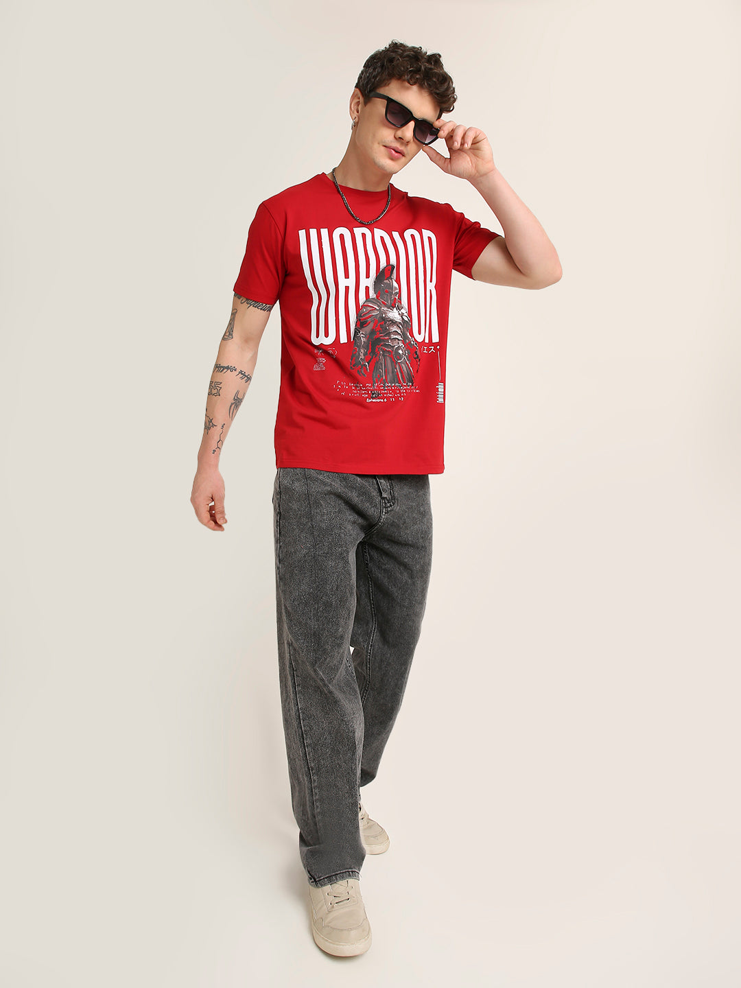 Warrior Graphic Printed Premium Cotton T-Shirt