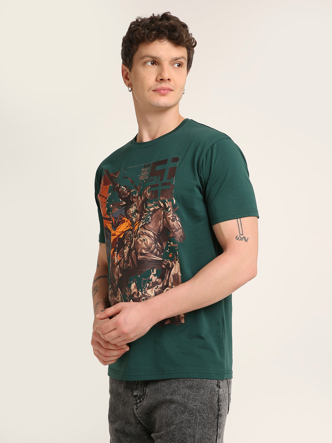 Arthur Warrior Graphic Printed Premium Cotton T-Shirt