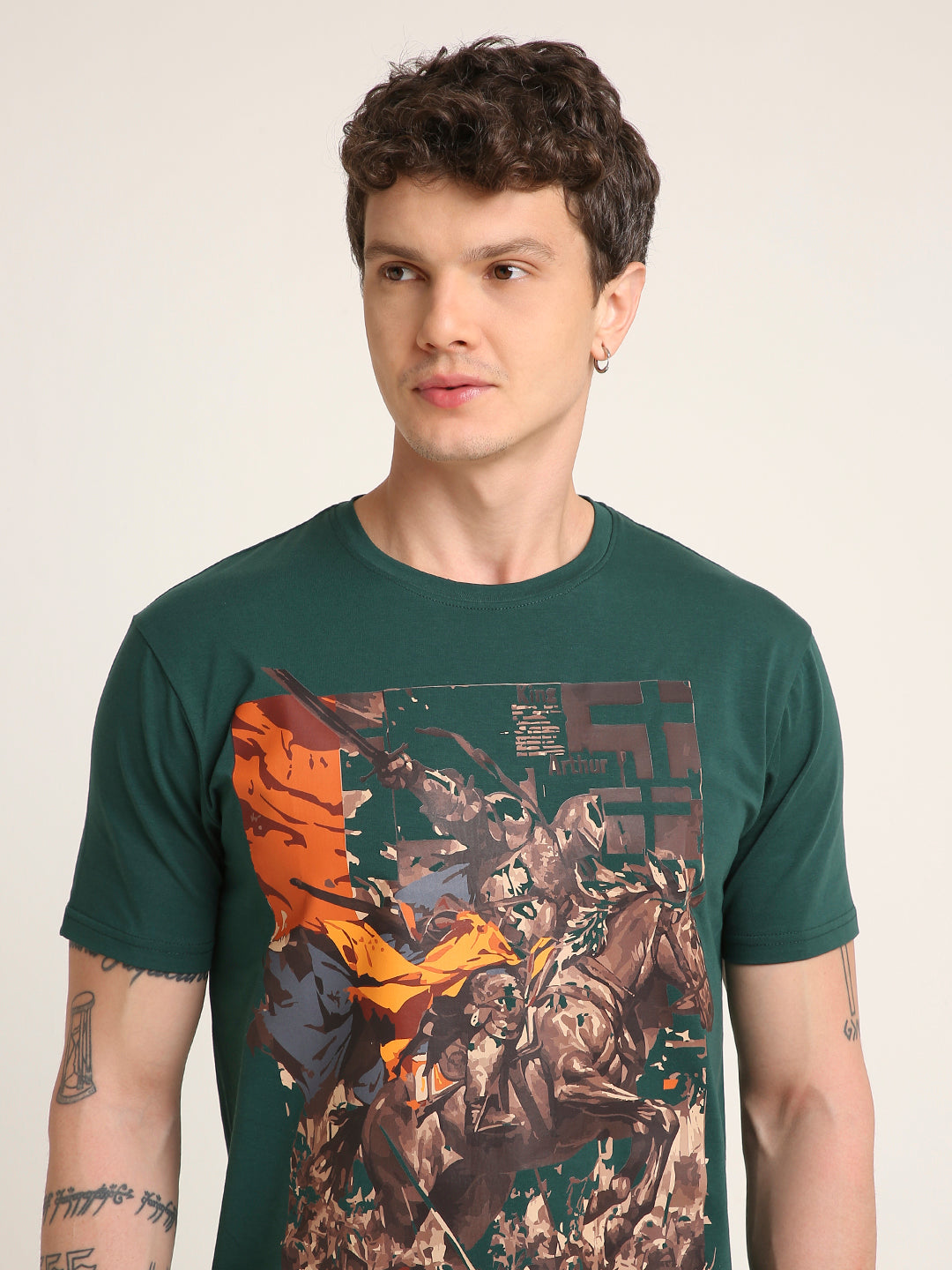 Arthur Warrior Graphic Printed Premium Cotton T-Shirt