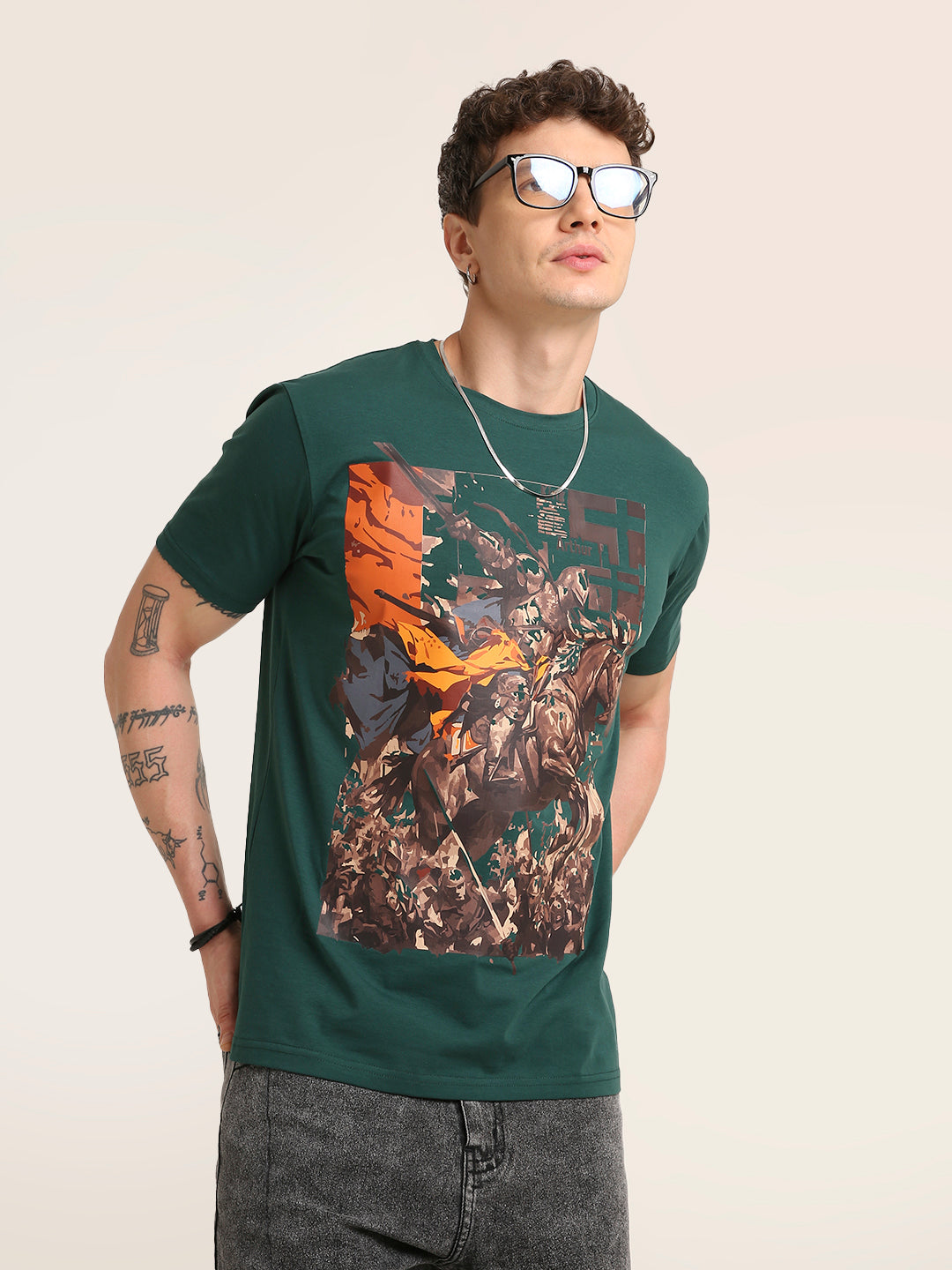 Arthur Warrior Graphic Printed Premium Cotton T-Shirt