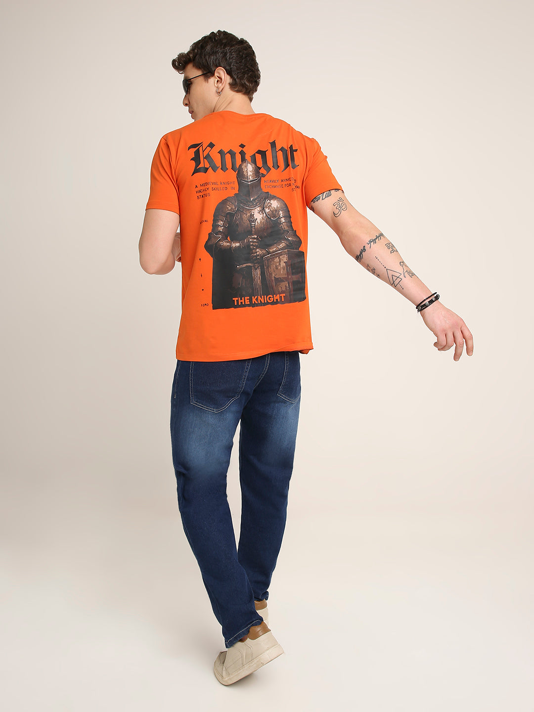 Knight Back Graphic Printed Premium Cotton T-Shirt