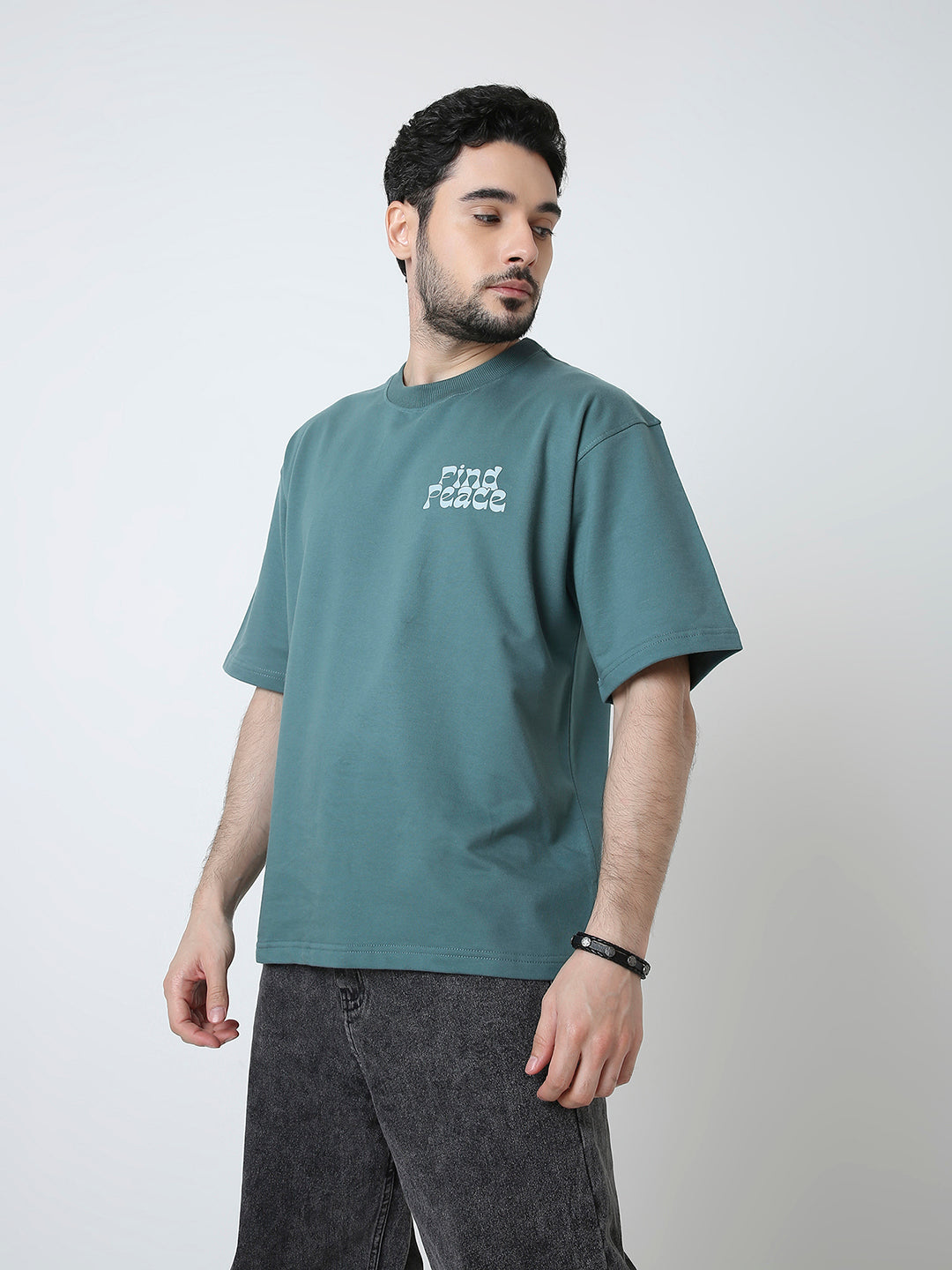 OVERSIZED SAPPHIRE BLUE PRINTED TSHIRT