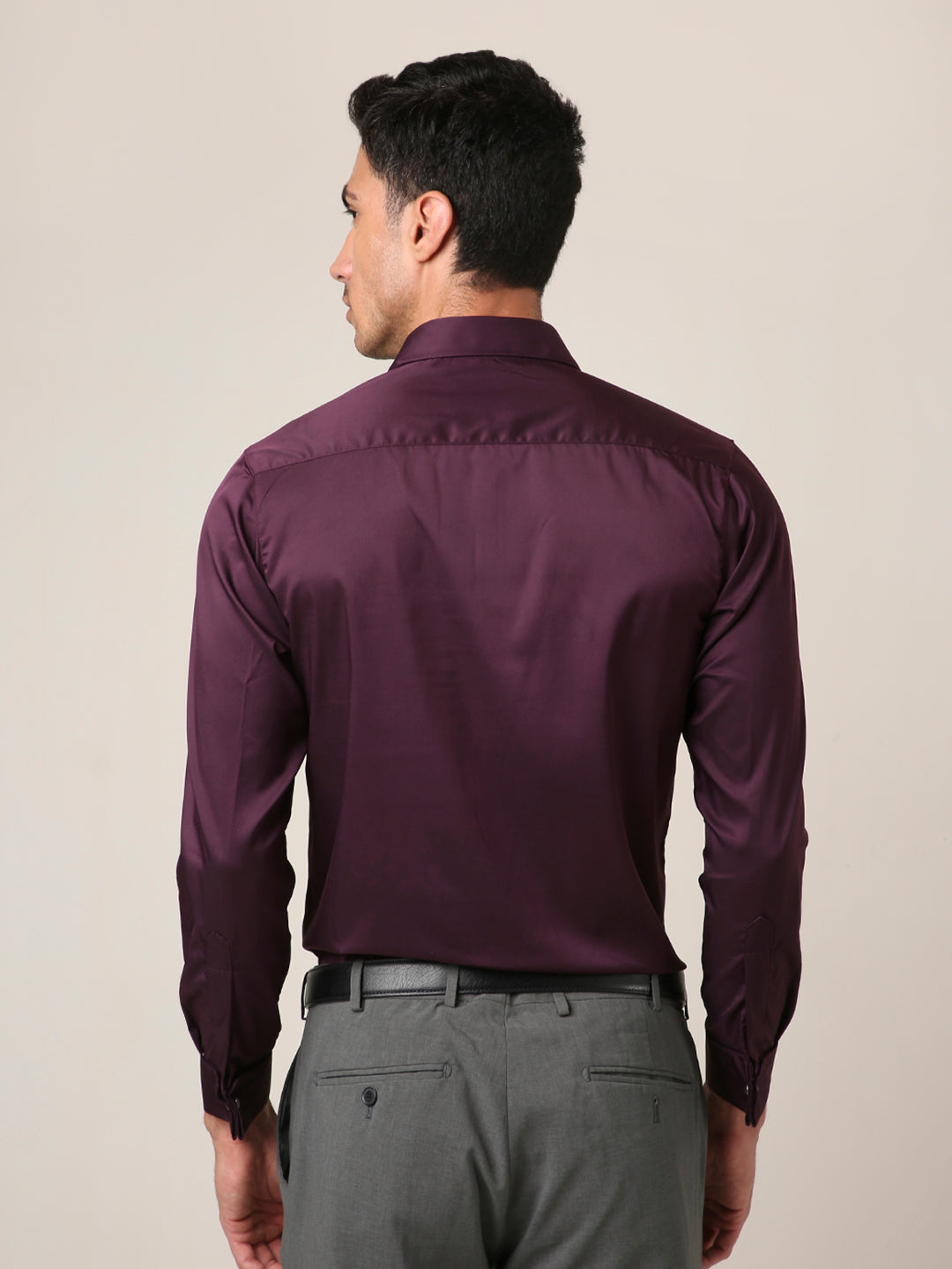 Classic Wine Satin Formal Shirt